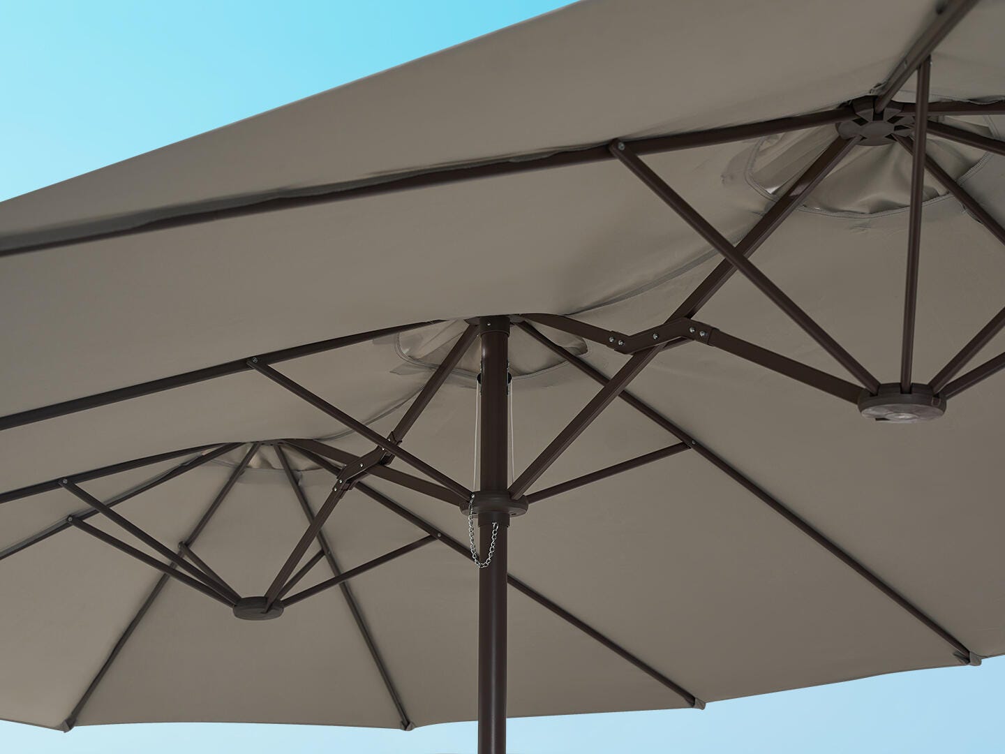 HOMLUX Solid 14.5' Outdoor Umbrella, Gray, large