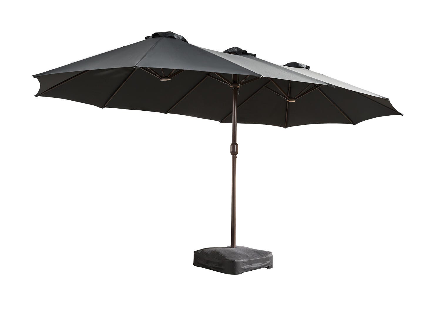 HOMLUX Solid 14.5' Outdoor Umbrella, Dark Gray, large