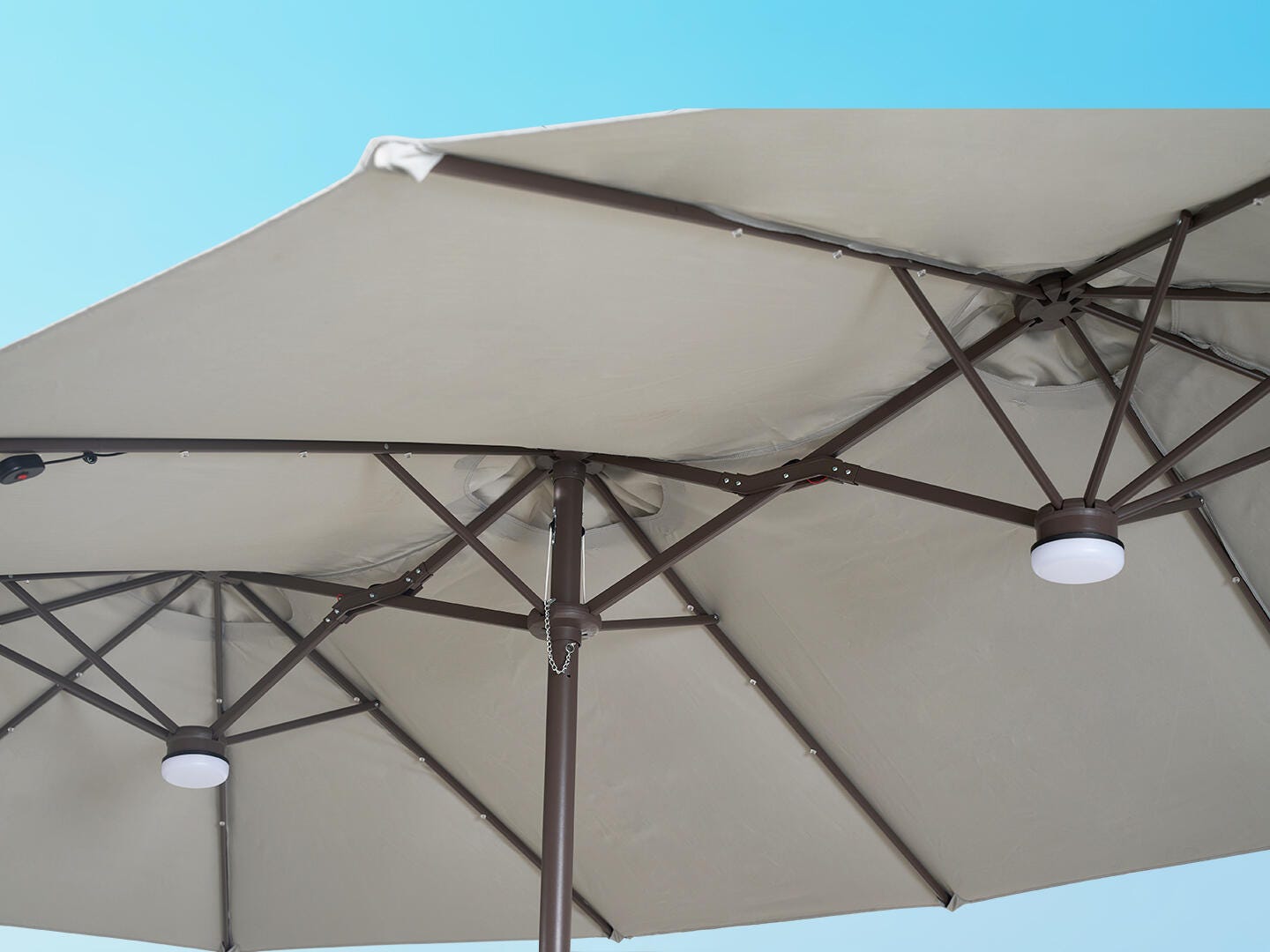 HOMLUX 14.5' Outdoor Umbrella, Gray, large