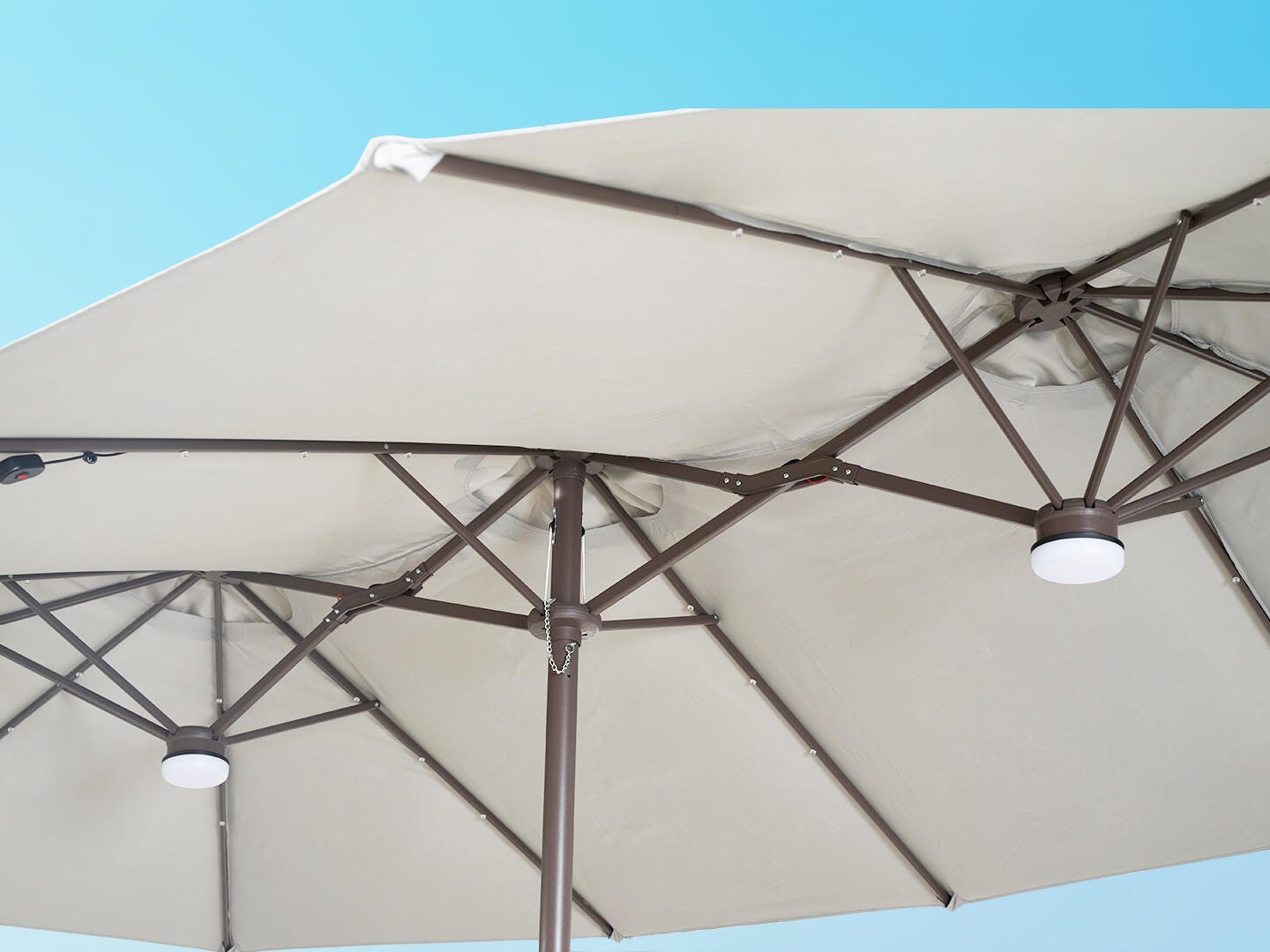 HOMLUX Premium 14.5' Outdoor Umbrella, White, large