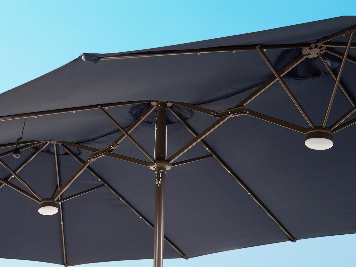 HOMLUX Premium 14.5' Outdoor Umbrella, Dark Blue, large