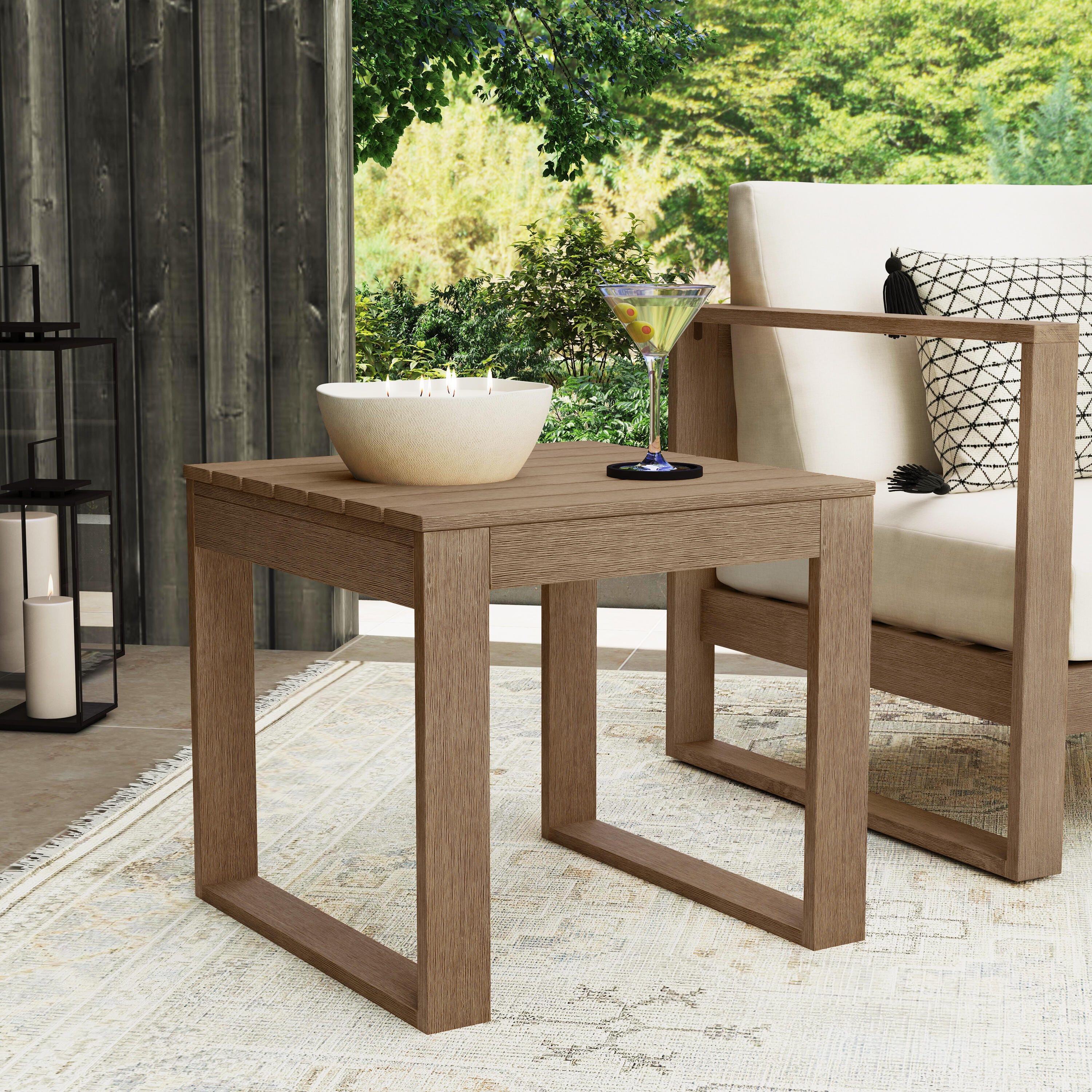 Linon Isles Outdoor Side Table, , large