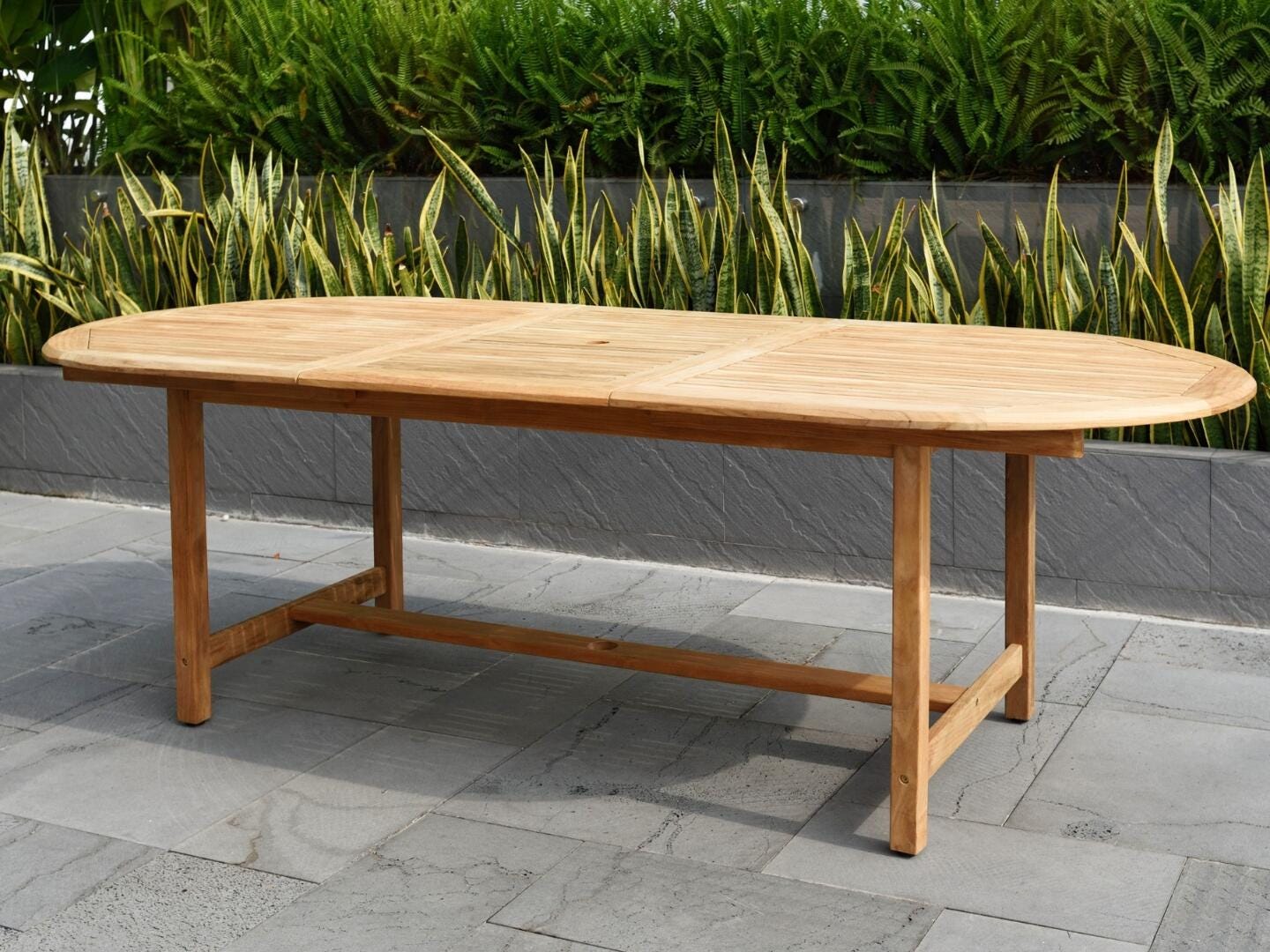 Amazonia Cane Outdoor Extendable Dining Table and 8 Chairs, , large