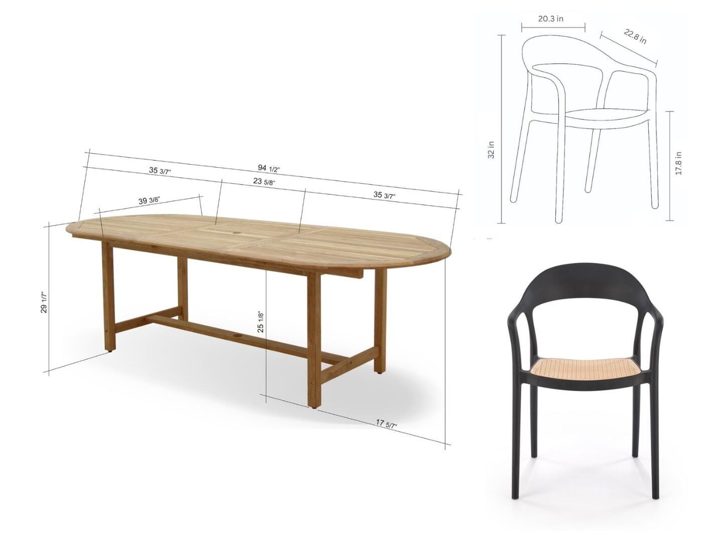 Amazonia Cane Outdoor Extendable Dining Table and 8 Chairs, , large