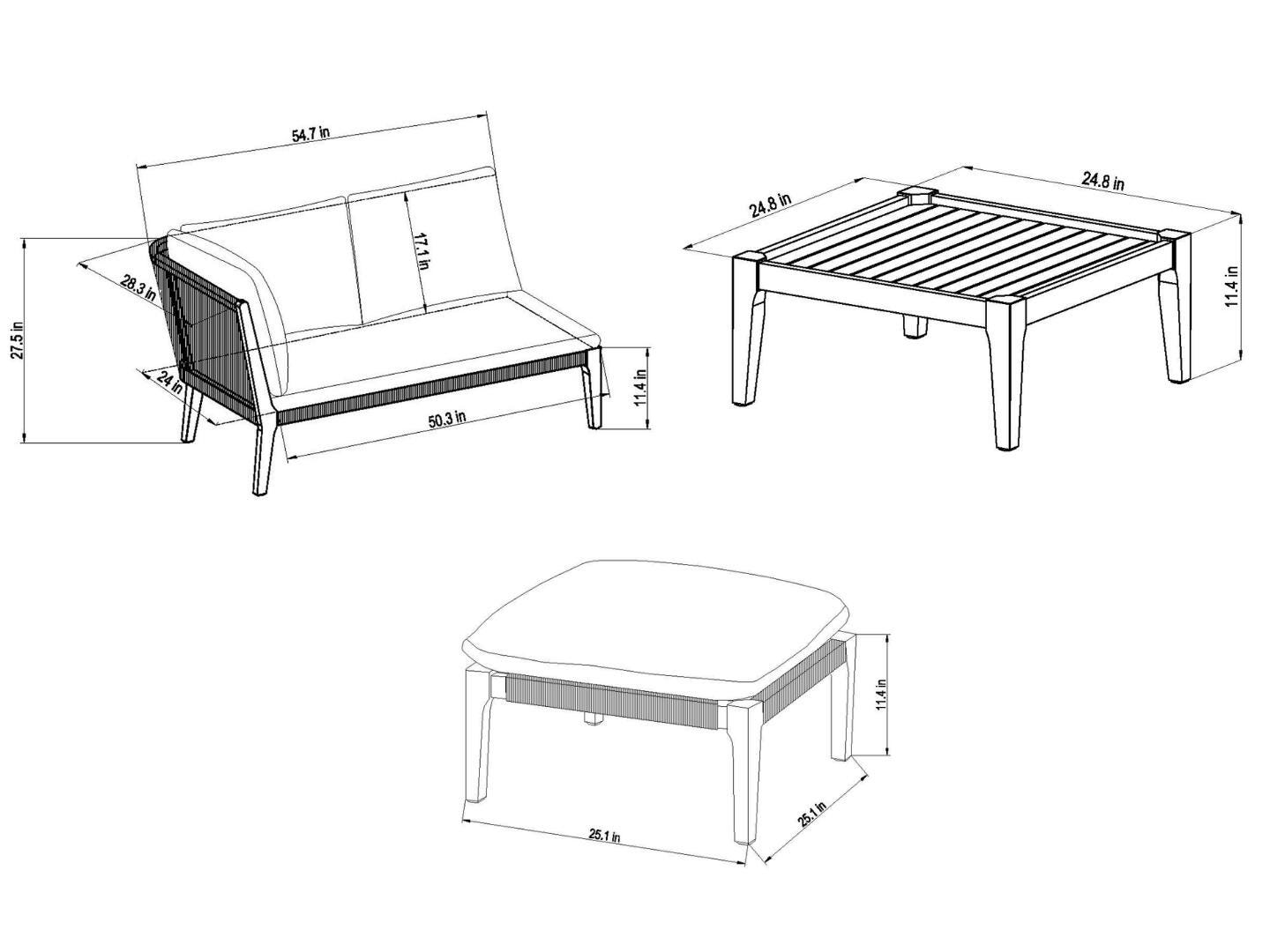 Amazonia Comfort 5-Piece Outdoor Sectional Set, , large