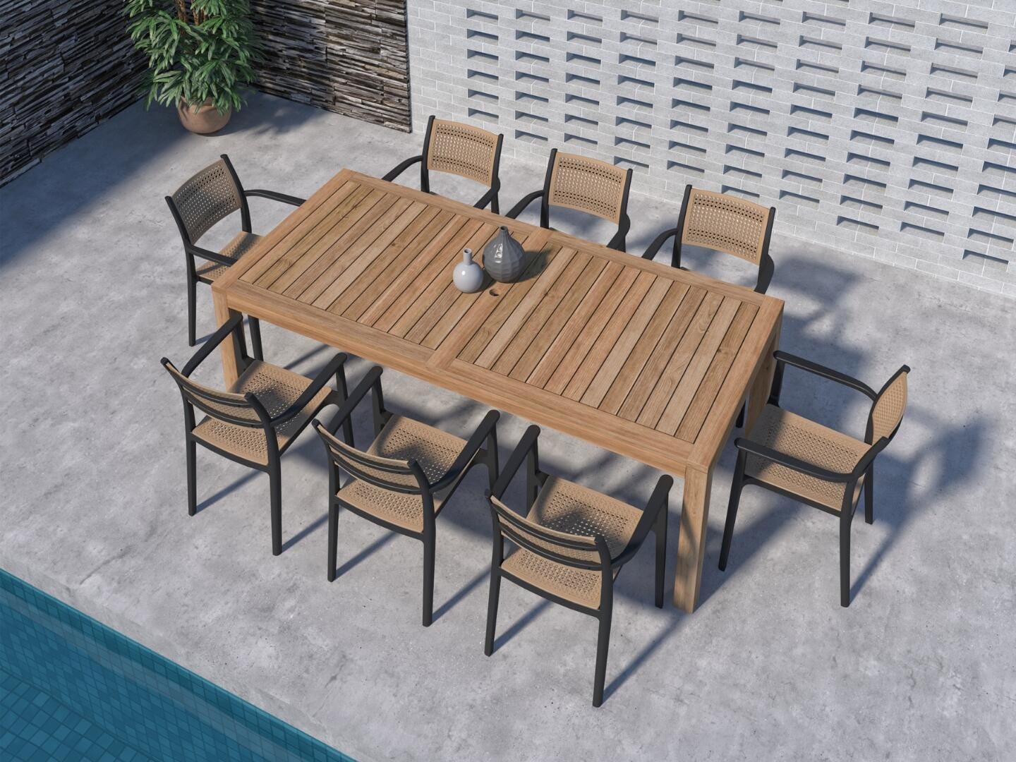 Amazonia More Outdoor Dining Table and 8 Chairs, , rollover