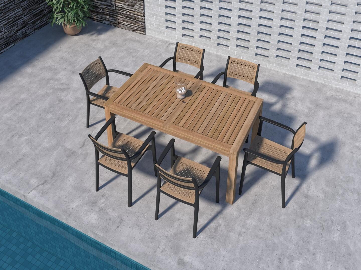 Amazonia More Outdoor Dining Table and 6 Chairs, , rollover