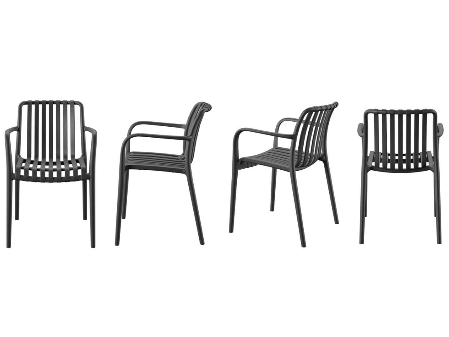 Amazonia Rumi Outdoor Extendable Dining Table and 12 Chairs, Black/Brown, large