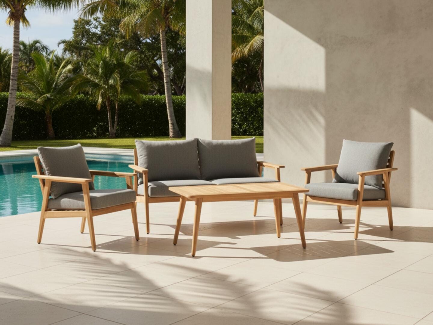 Amazonia Shaniq Outdoor Loveseat with 2 Chairs and Coffe Table, , rollover