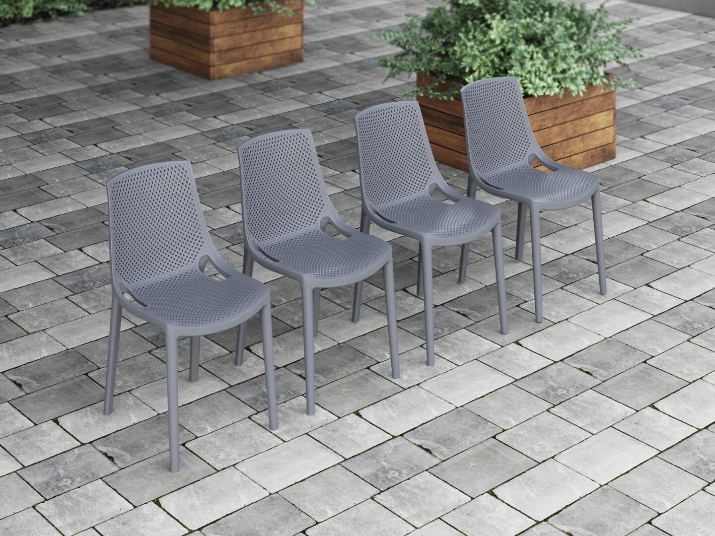 Amazonia Stack Outdoor Extendable Dining Table and 12 Chairs, Teak/Gray, large