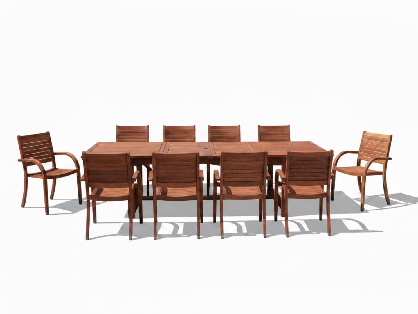 Amazonia Whitehaven Outdoor Extendendable Dining Table and 10 Chairs, , large