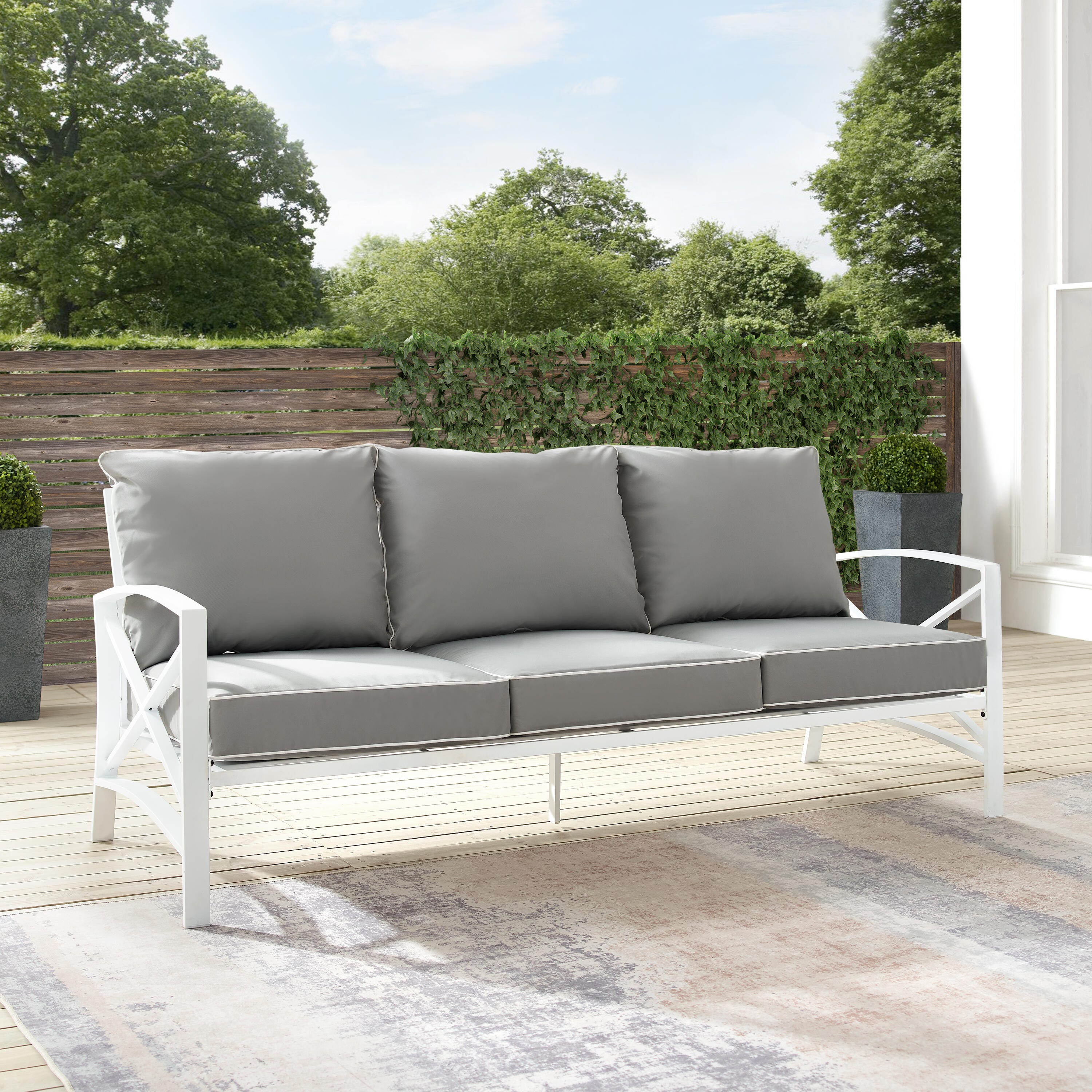 Kaplan Outdoor Sofa, Gray, rollover