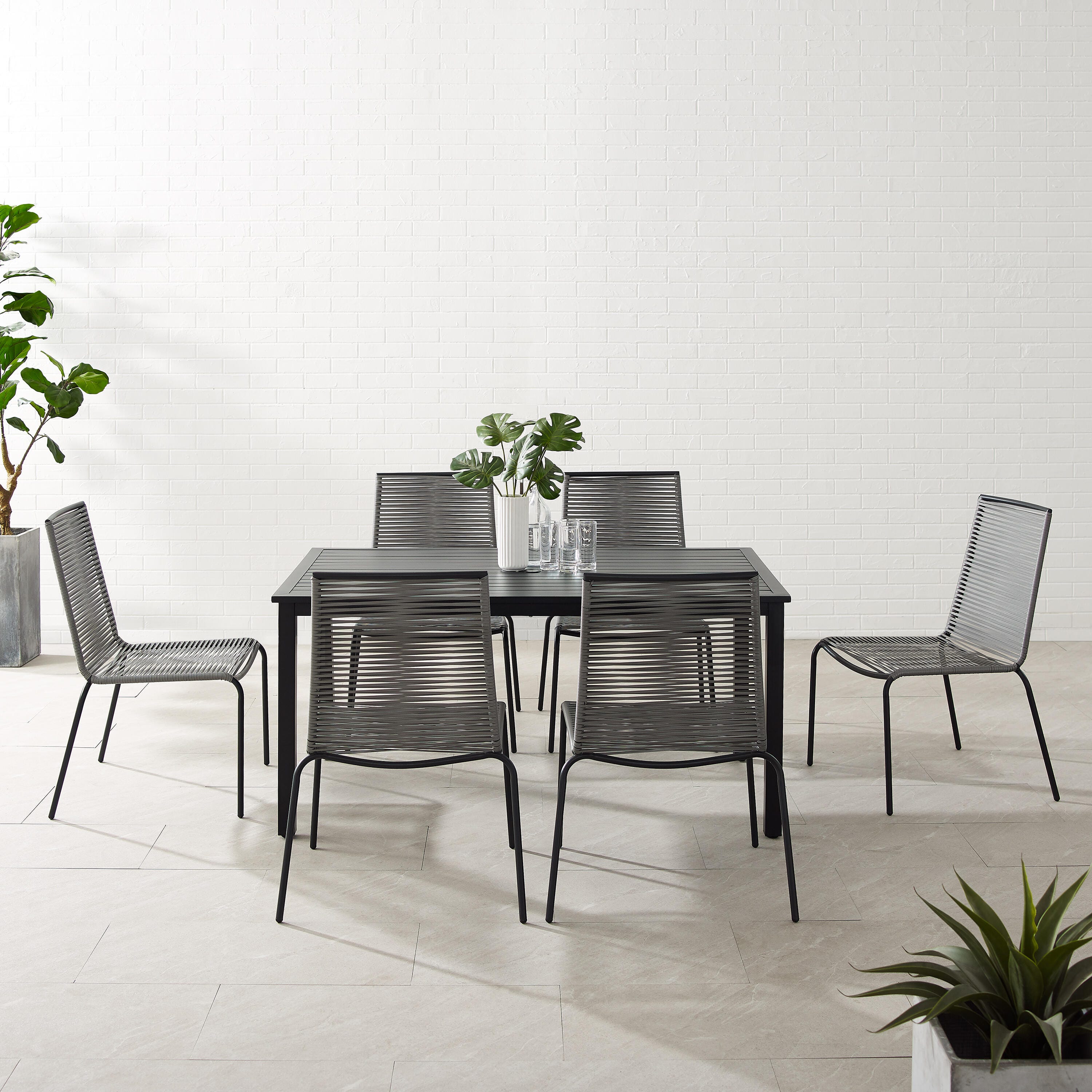 Fenton Outdoor Dining Table with 6 Chairs, , large
