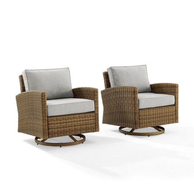 Bradenton Outdoor Swivel Rocker Chairs, Gray