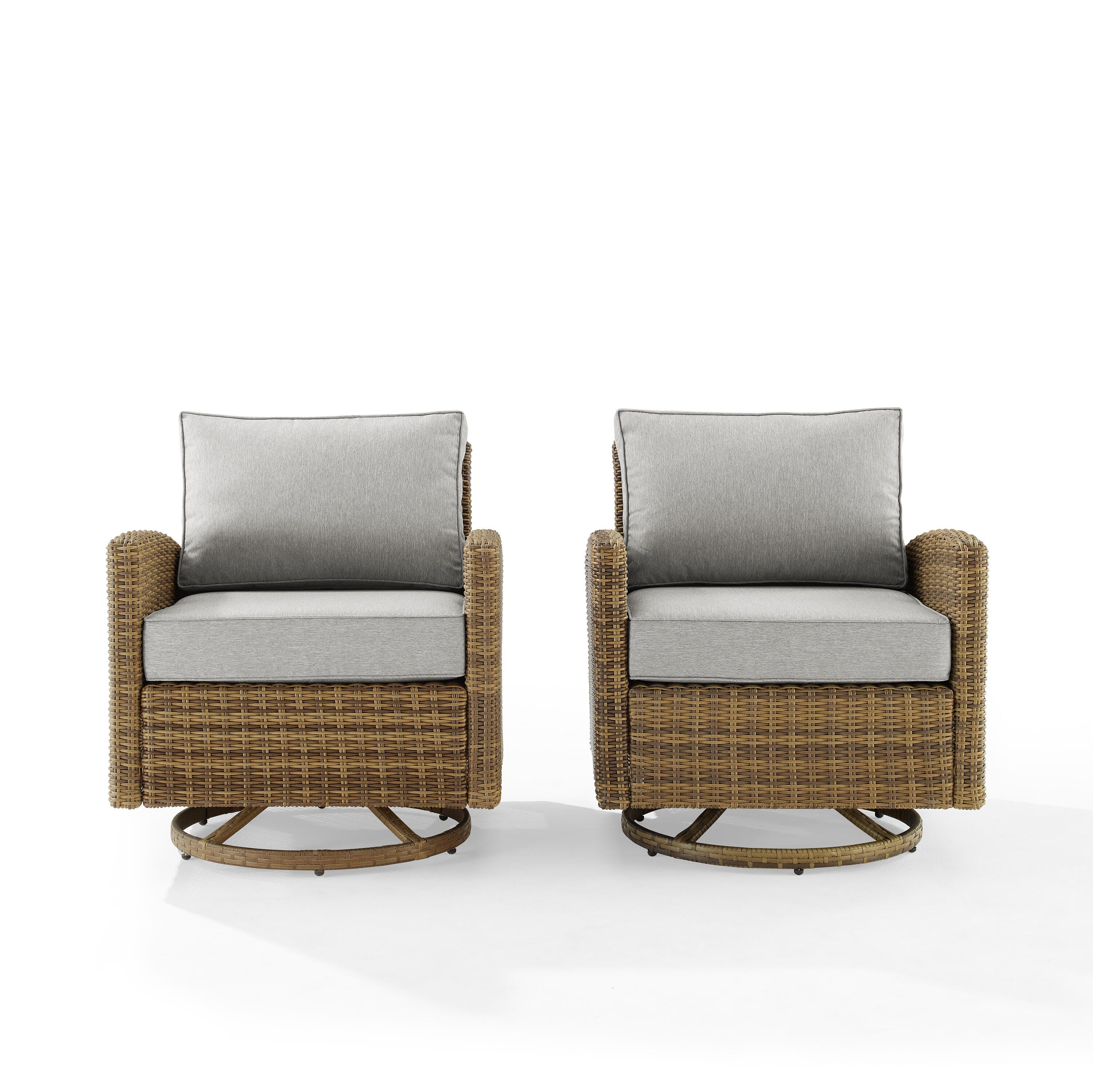 Bradenton Outdoor Swivel Rocker Chairs, Gray, large