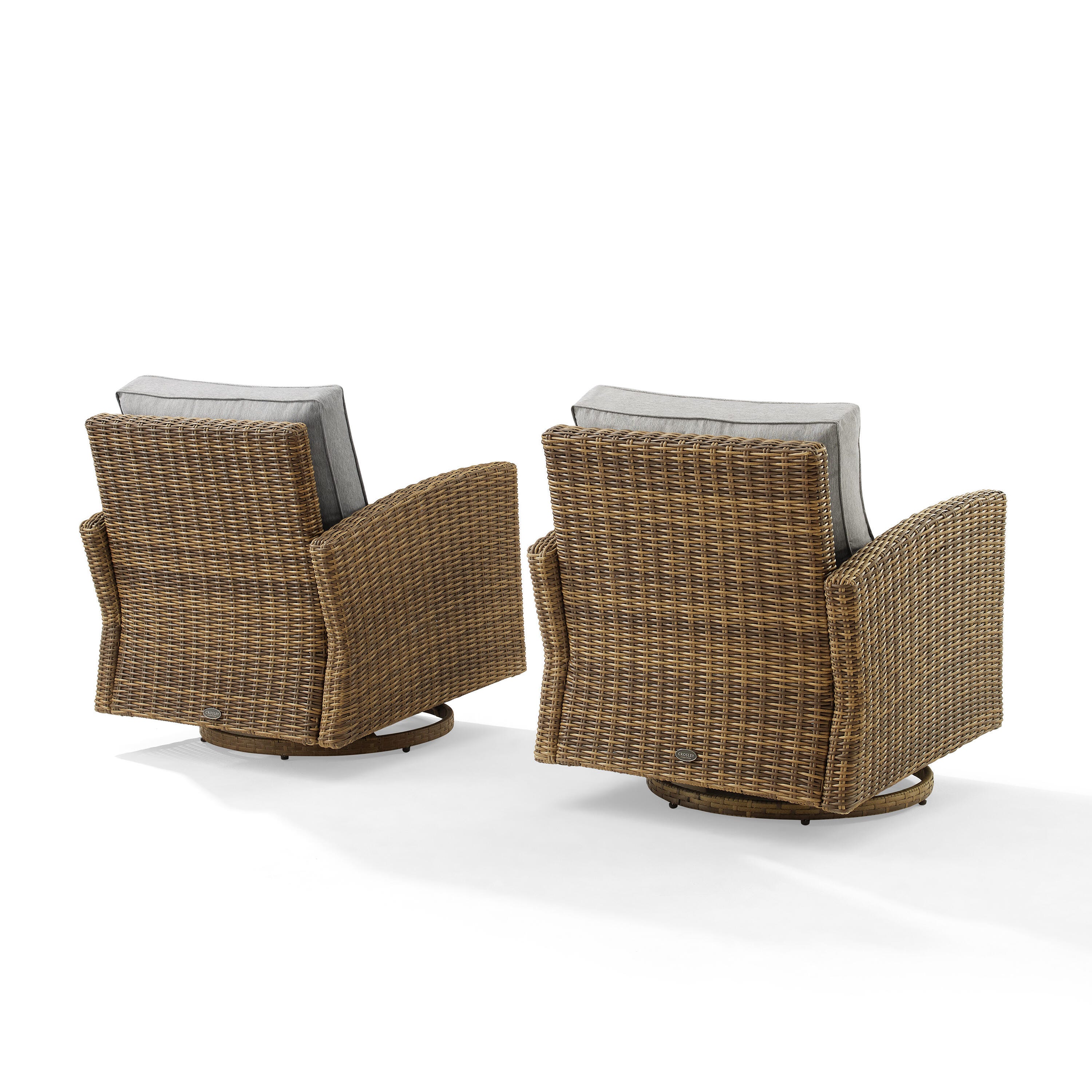 Bradenton Outdoor Swivel Rocker Chairs, Gray, large