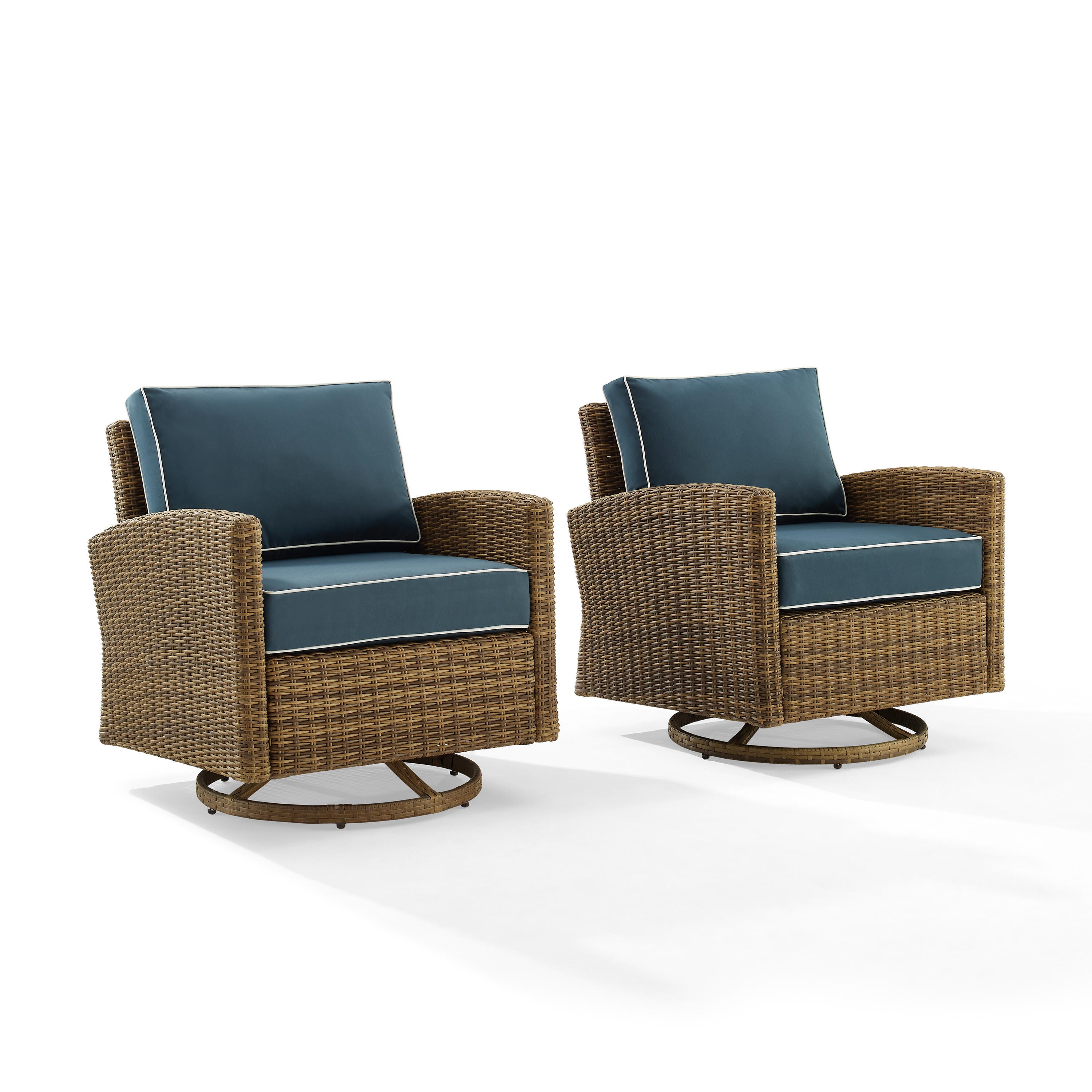 Bradenton Outdoor Swivel Rocker Chairs, Navy, large