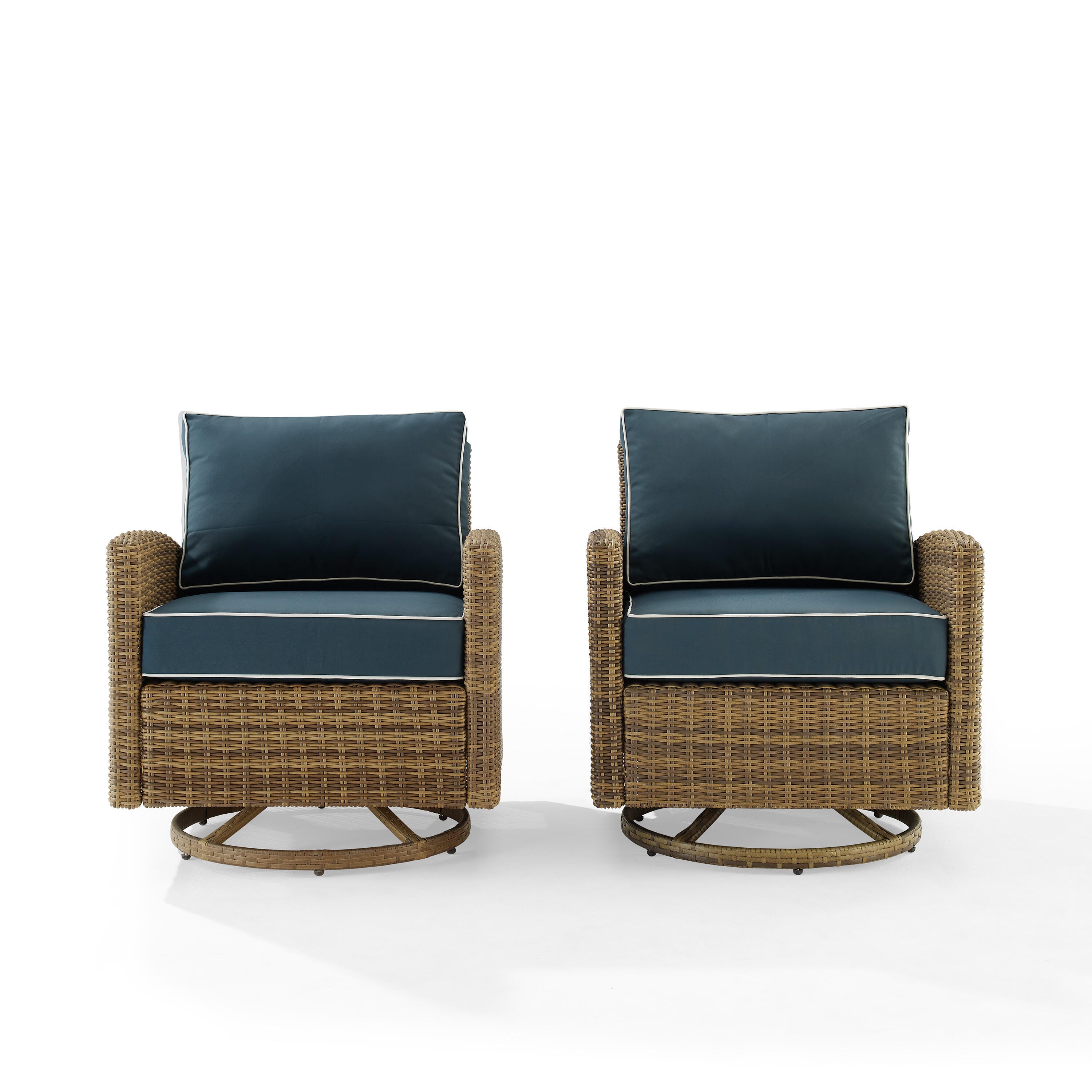 Bradenton Outdoor Swivel Rocker Chairs, Navy, large