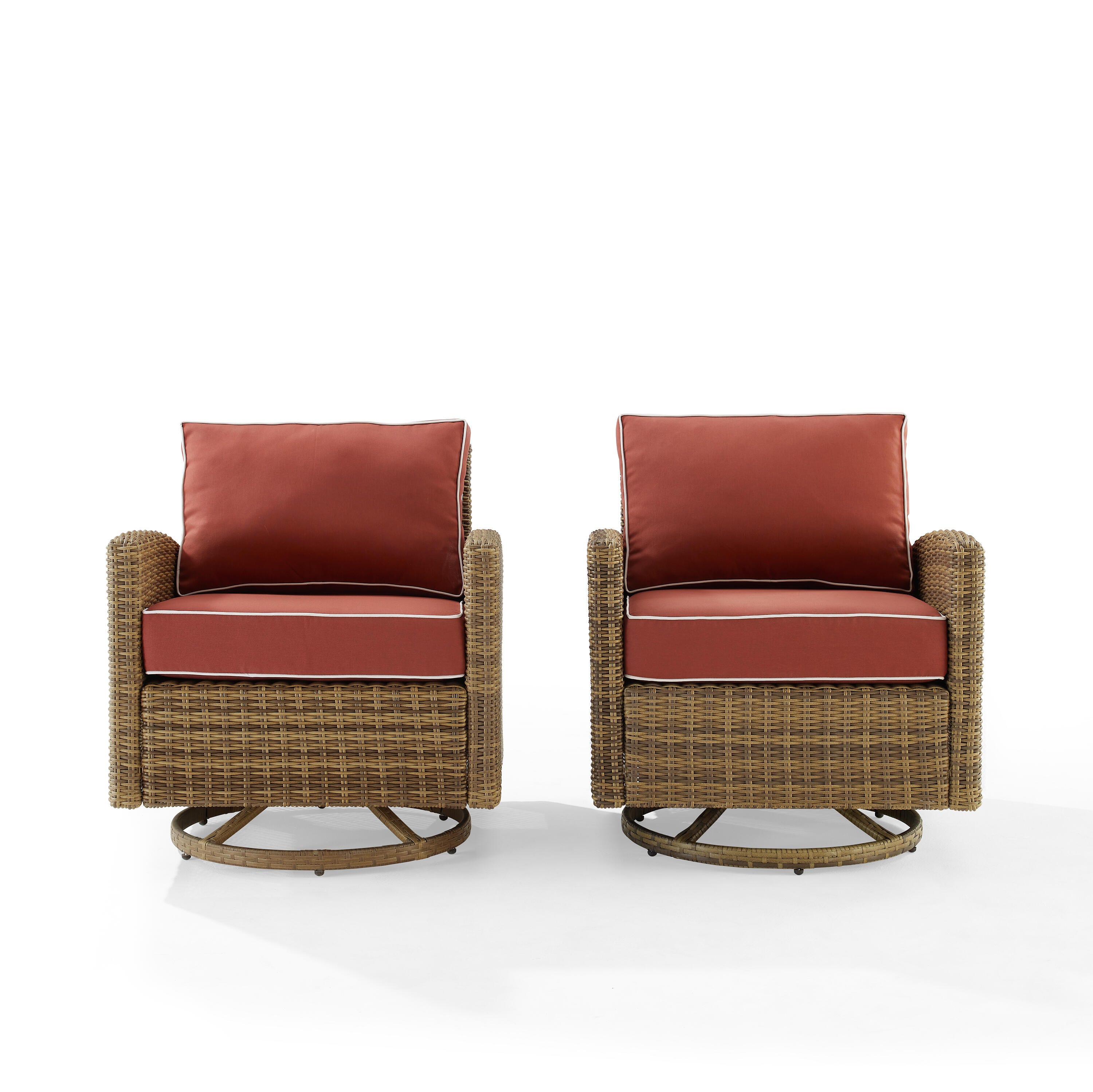 Bradenton Outdoor Swivel Rocker Chairs, Sangria, large