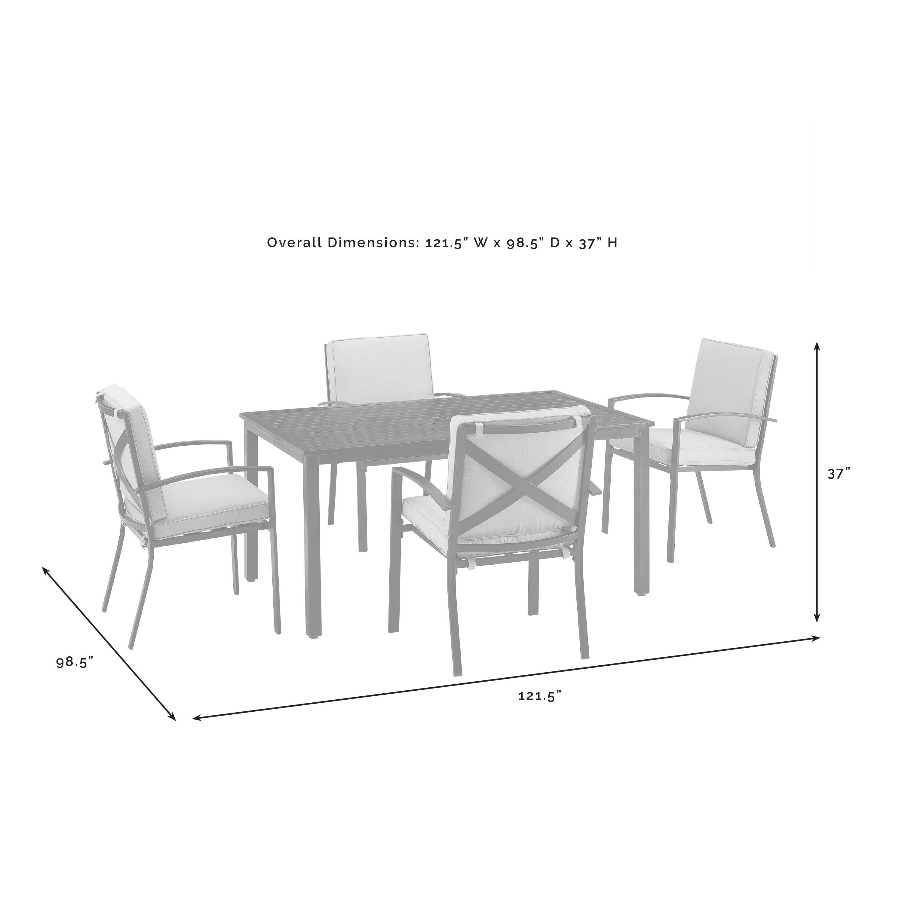 Kaplan Outdoor Dining Table with 4 Chairs, Mist, large