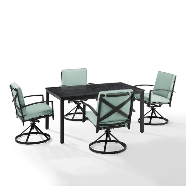 Kaplan Outdoor Dining Table with 4 Swivel Chairs