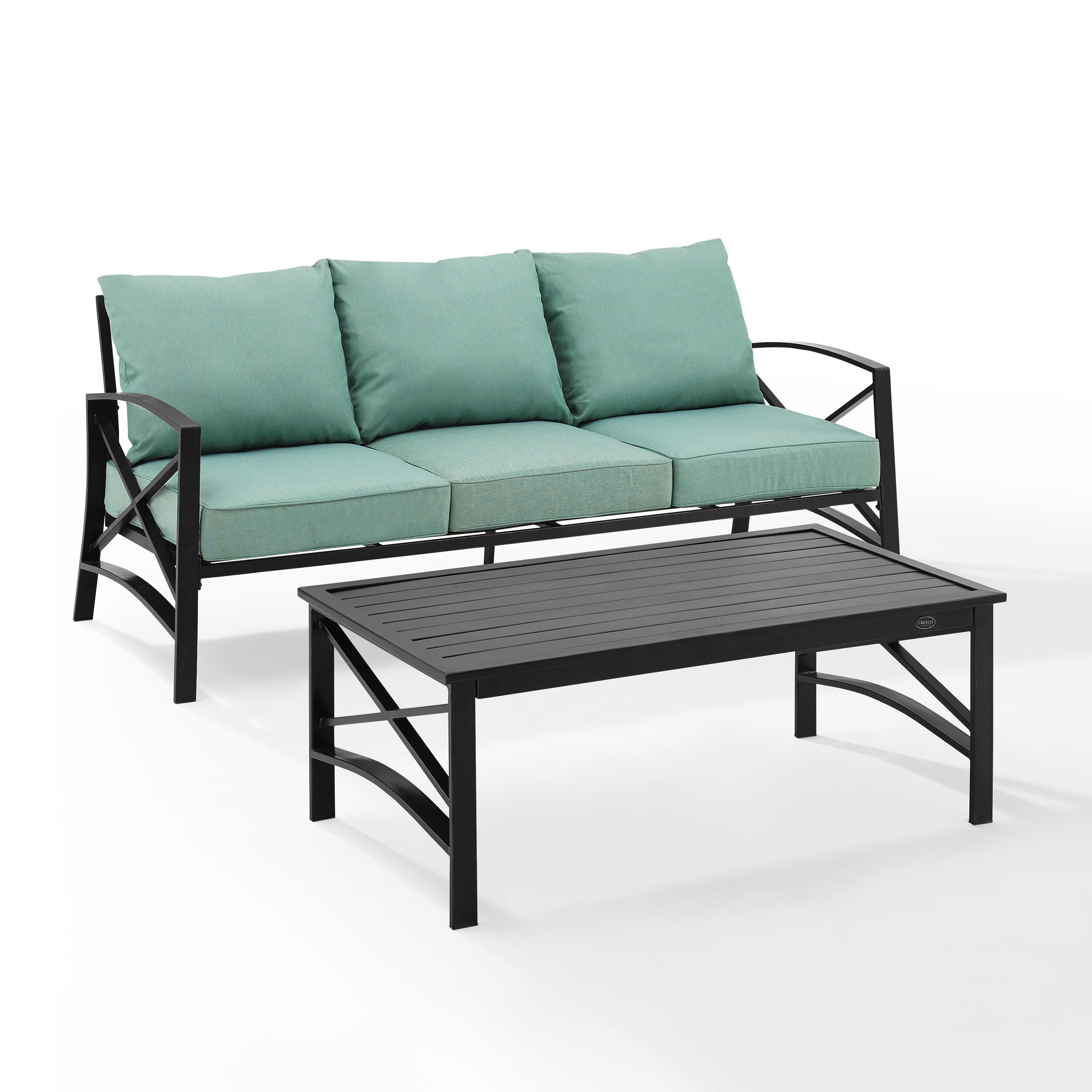 Kaplan Outdoor Sofa and Coffee Table, Mist, large