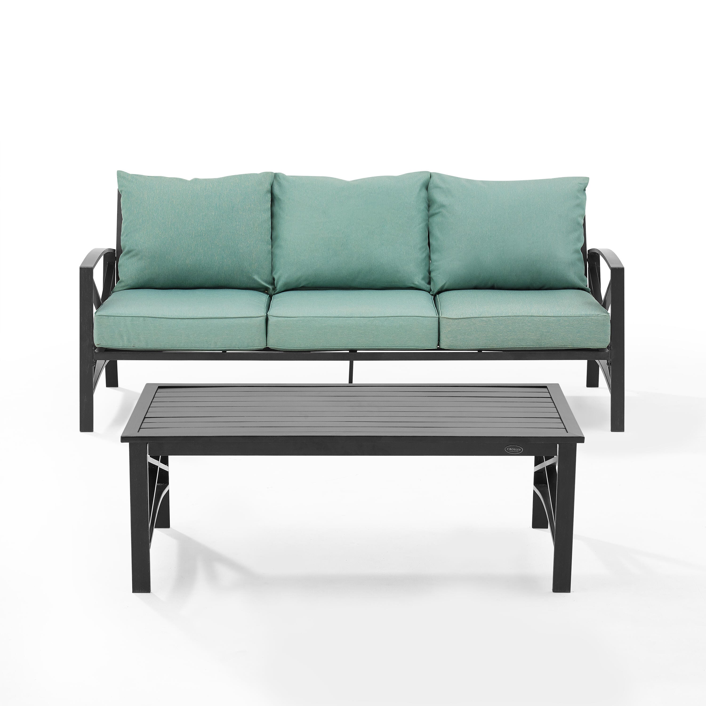 Kaplan Outdoor Sofa and Coffee Table, Mist, large