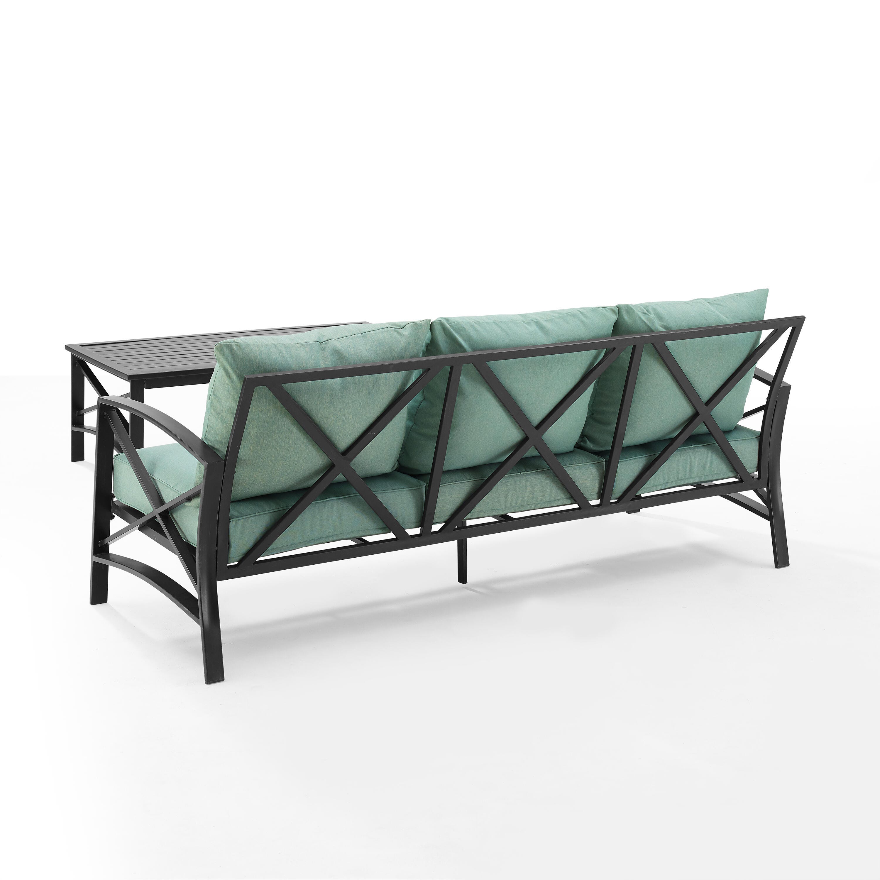 Kaplan Outdoor Sofa and Coffee Table, Mist, large