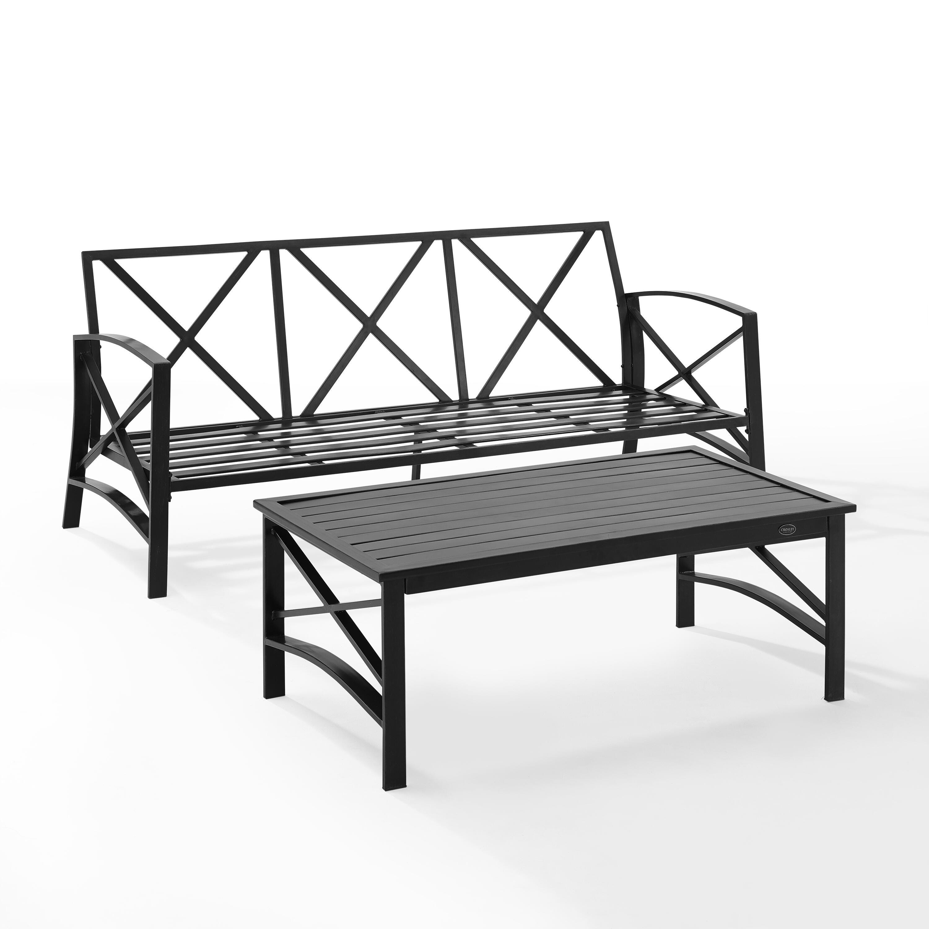 Kaplan Outdoor Sofa and Coffee Table, Mist, large