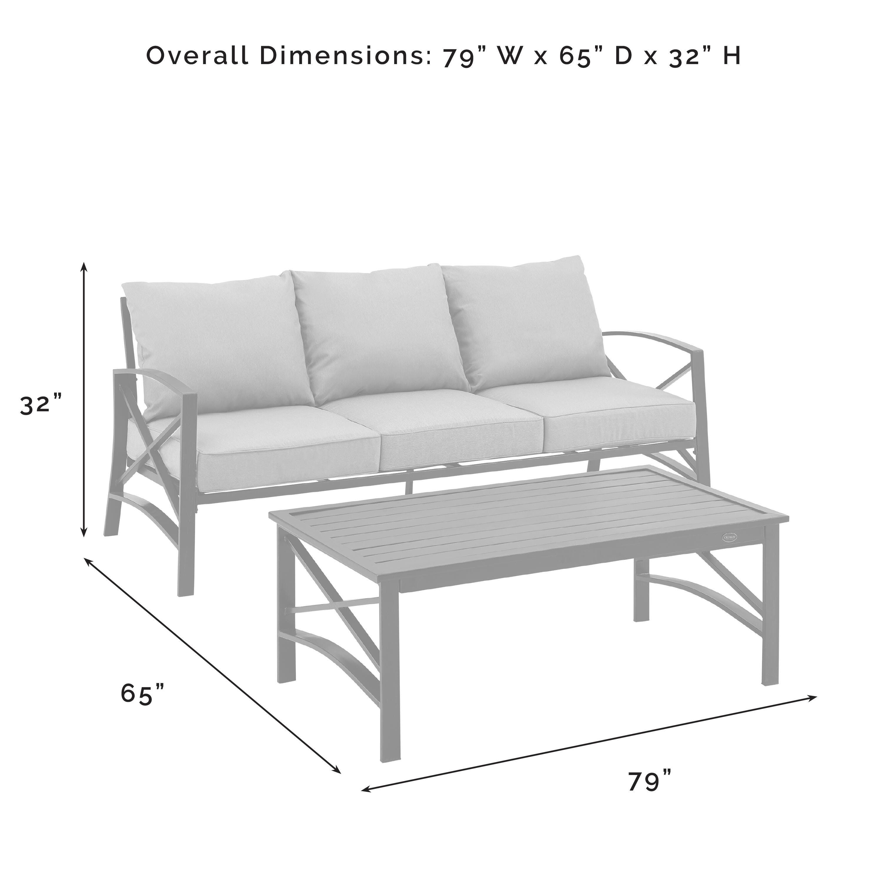 Kaplan Outdoor Sofa and Coffee Table, Mist, large