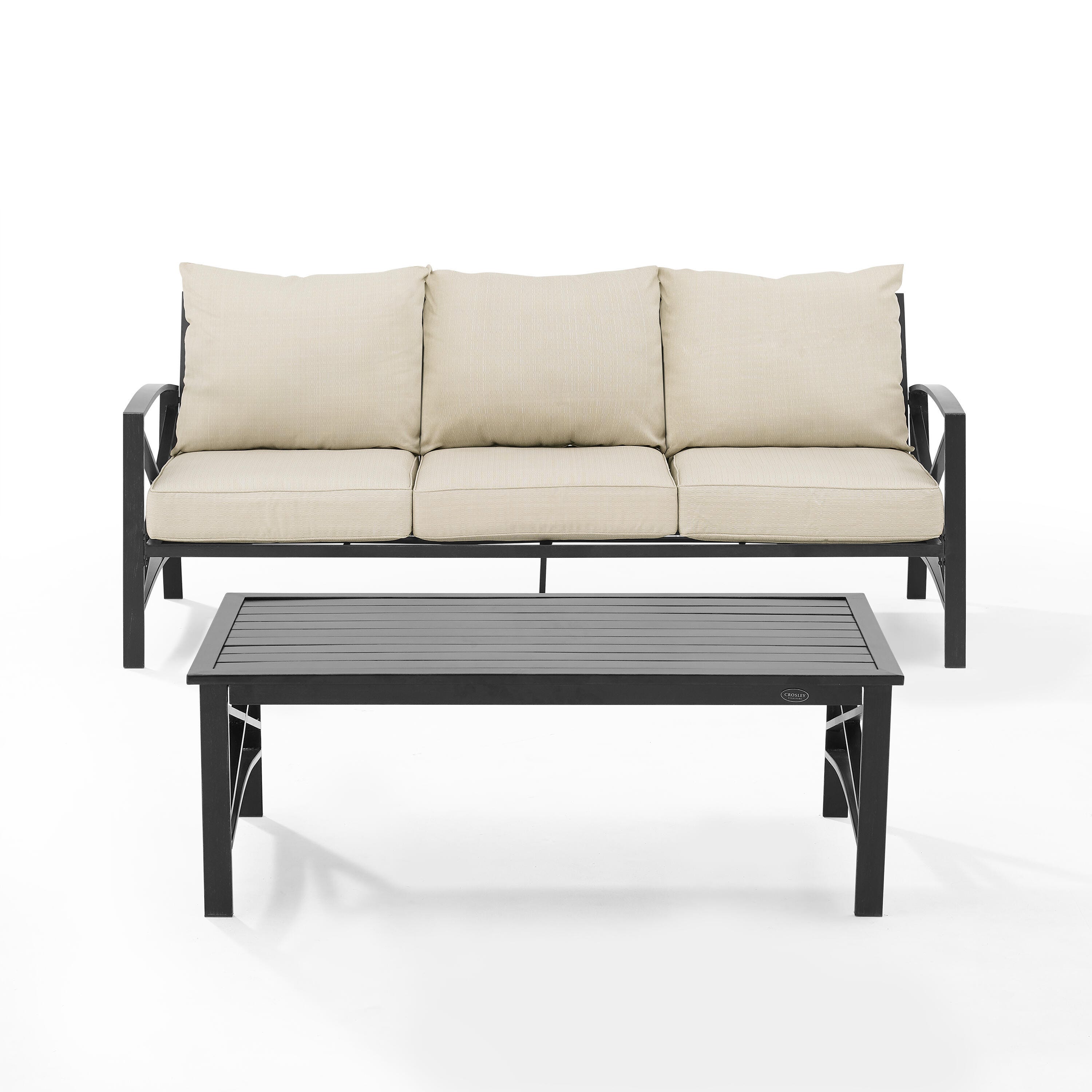 Kaplan Outdoor Sofa and Coffee Table, Oatmeal, large