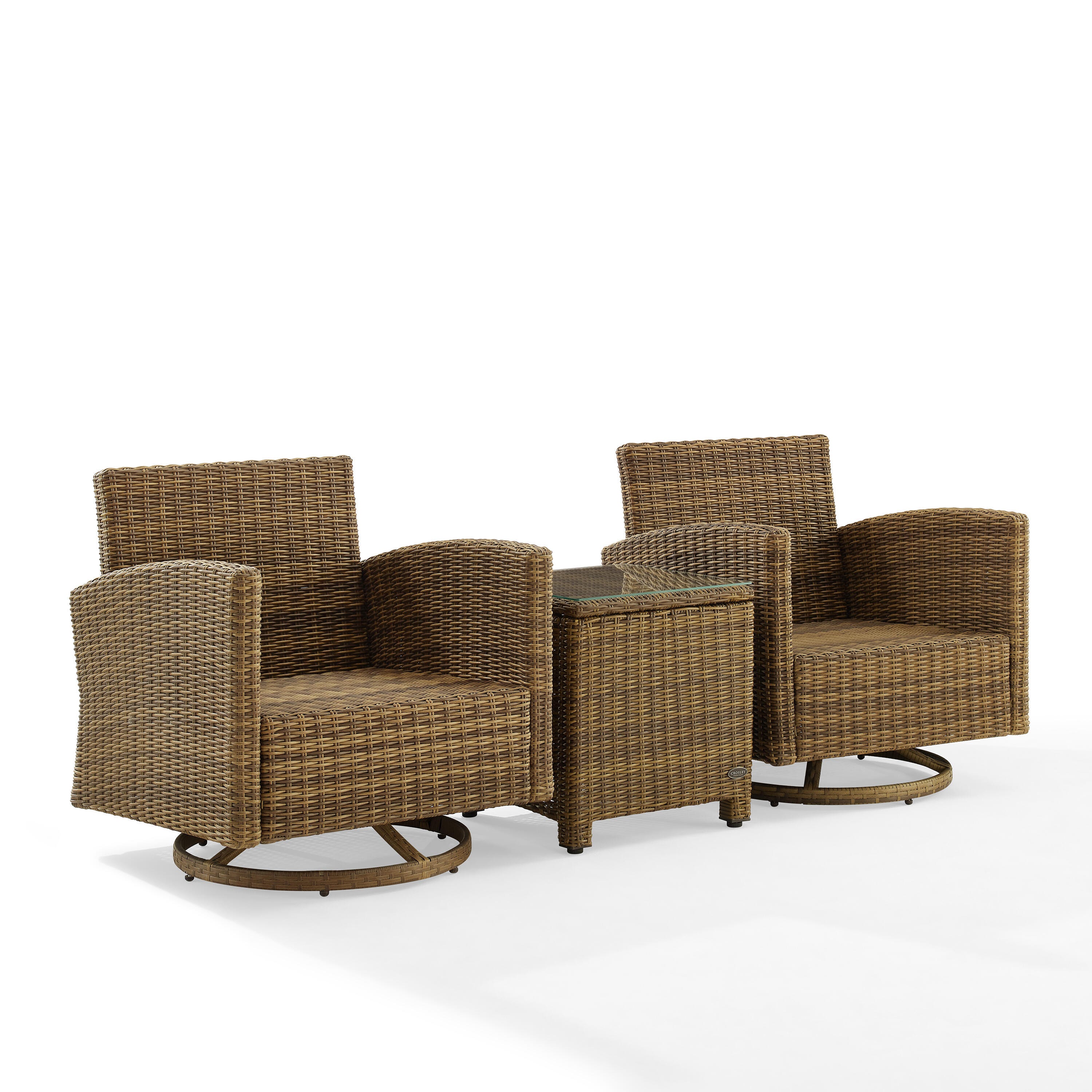 Bradenton Outdoor Swivel Rocker Chairs with End Table, Navy, large