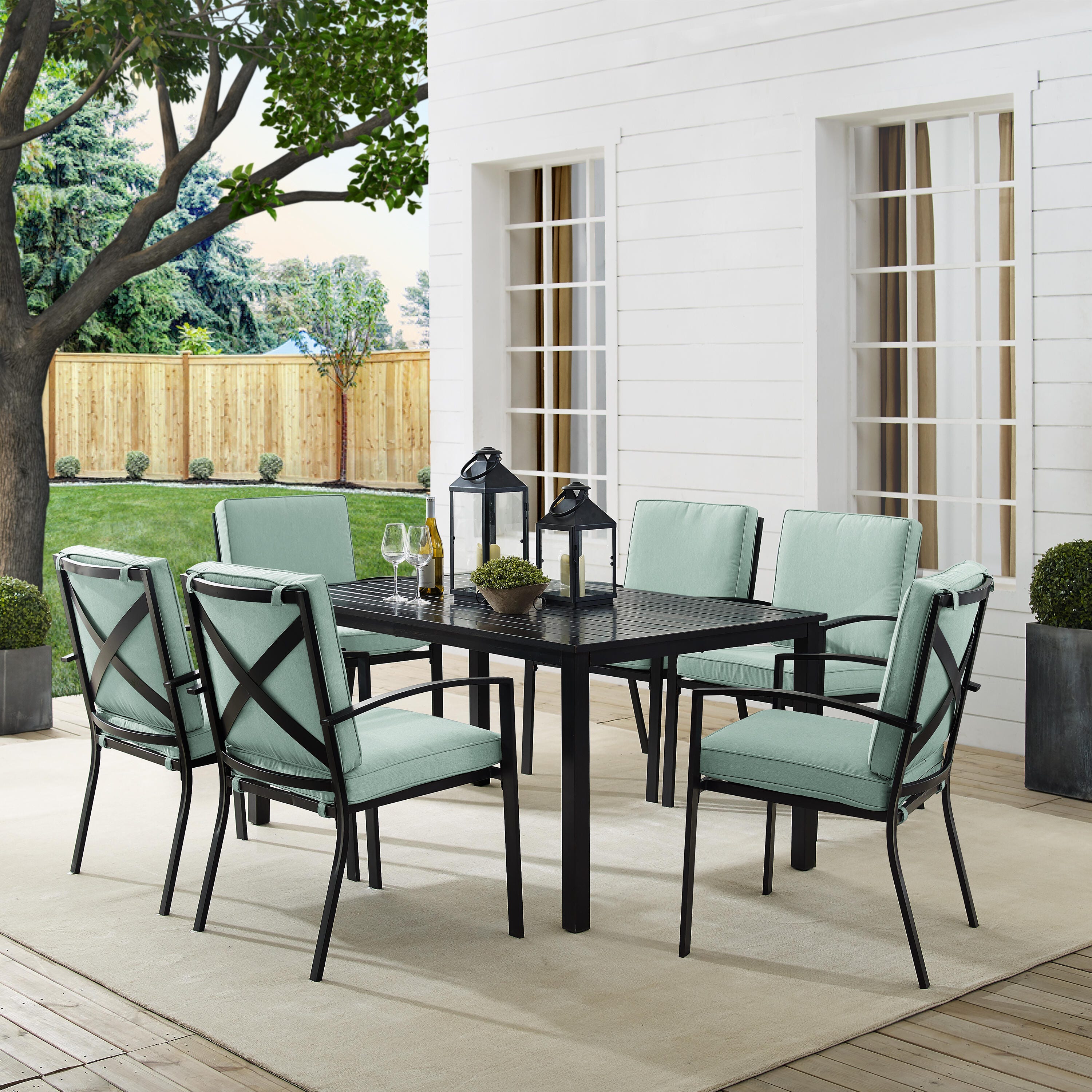 Crosley Furniture Kaplan Outdoor Dining Table and Chairs - Thumbnail 2