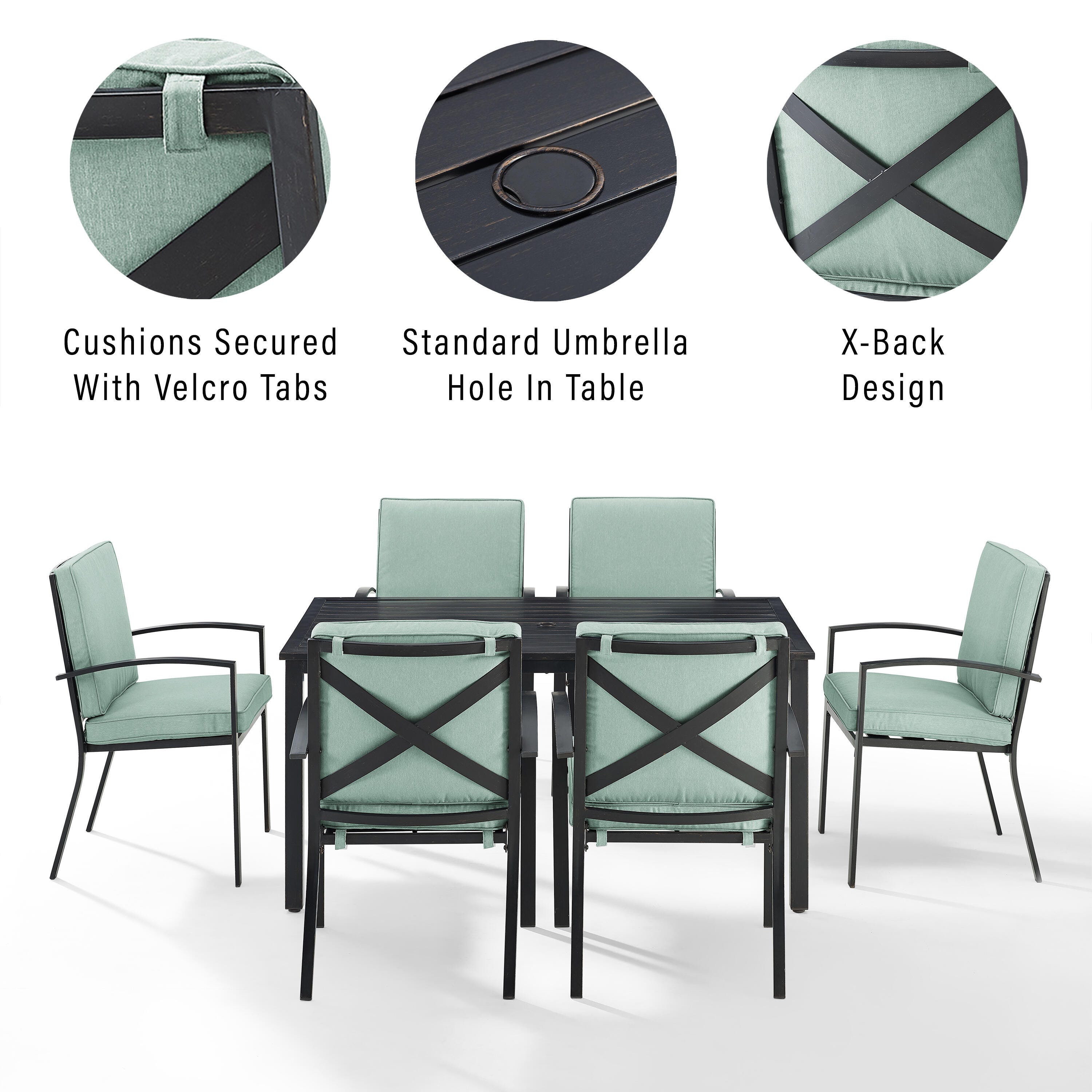 Crosley Furniture Kaplan Outdoor Dining Table and Chairs