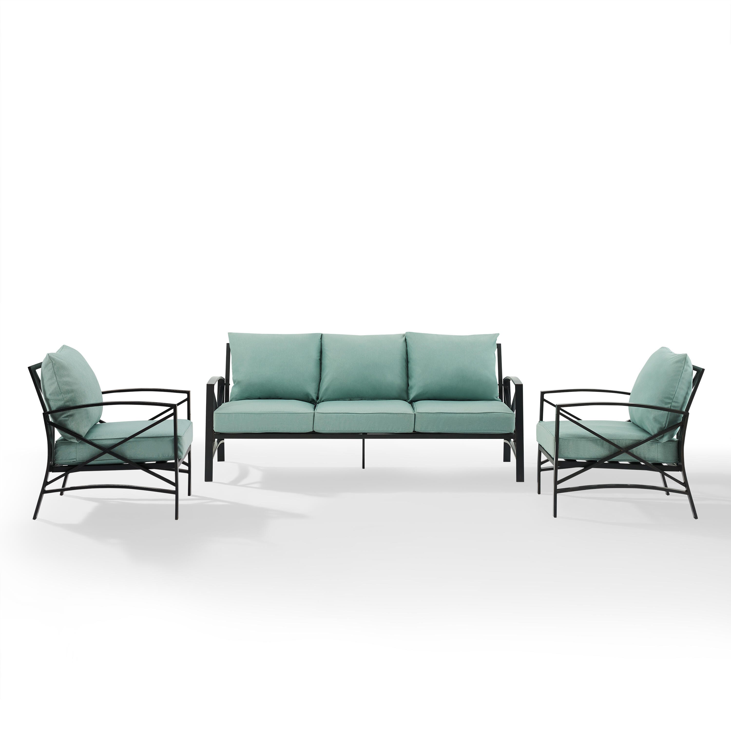 Kaplan Outdoor Sofa with 2 Chairs, Mist, large