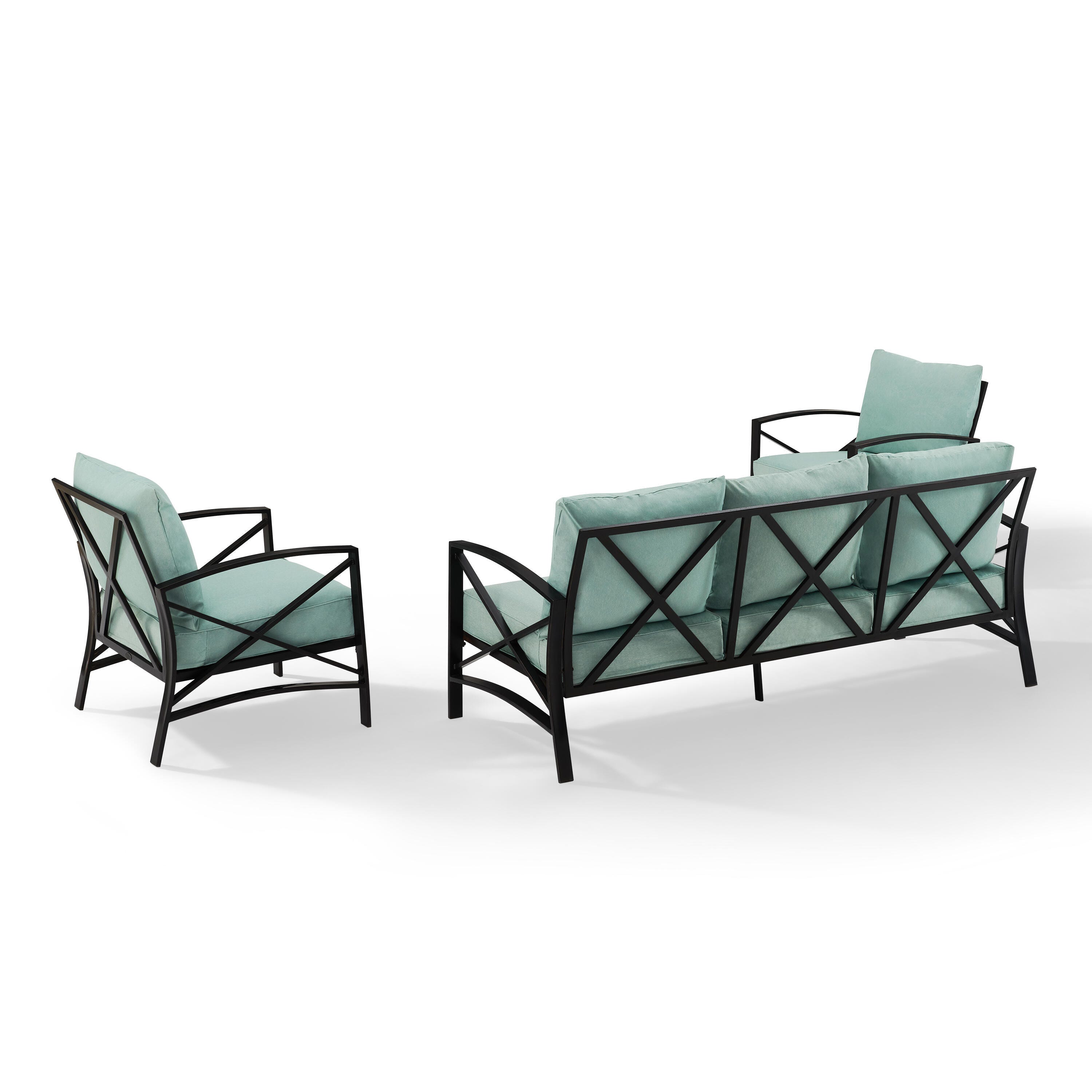Kaplan Outdoor Sofa with 2 Chairs, Mist, large