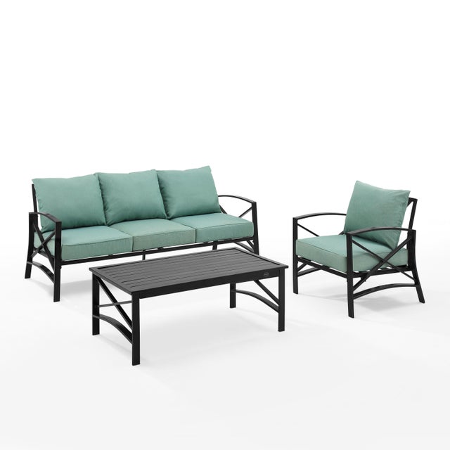 Kaplan Outdoor Sofa with Coffee Table and 1 Chair