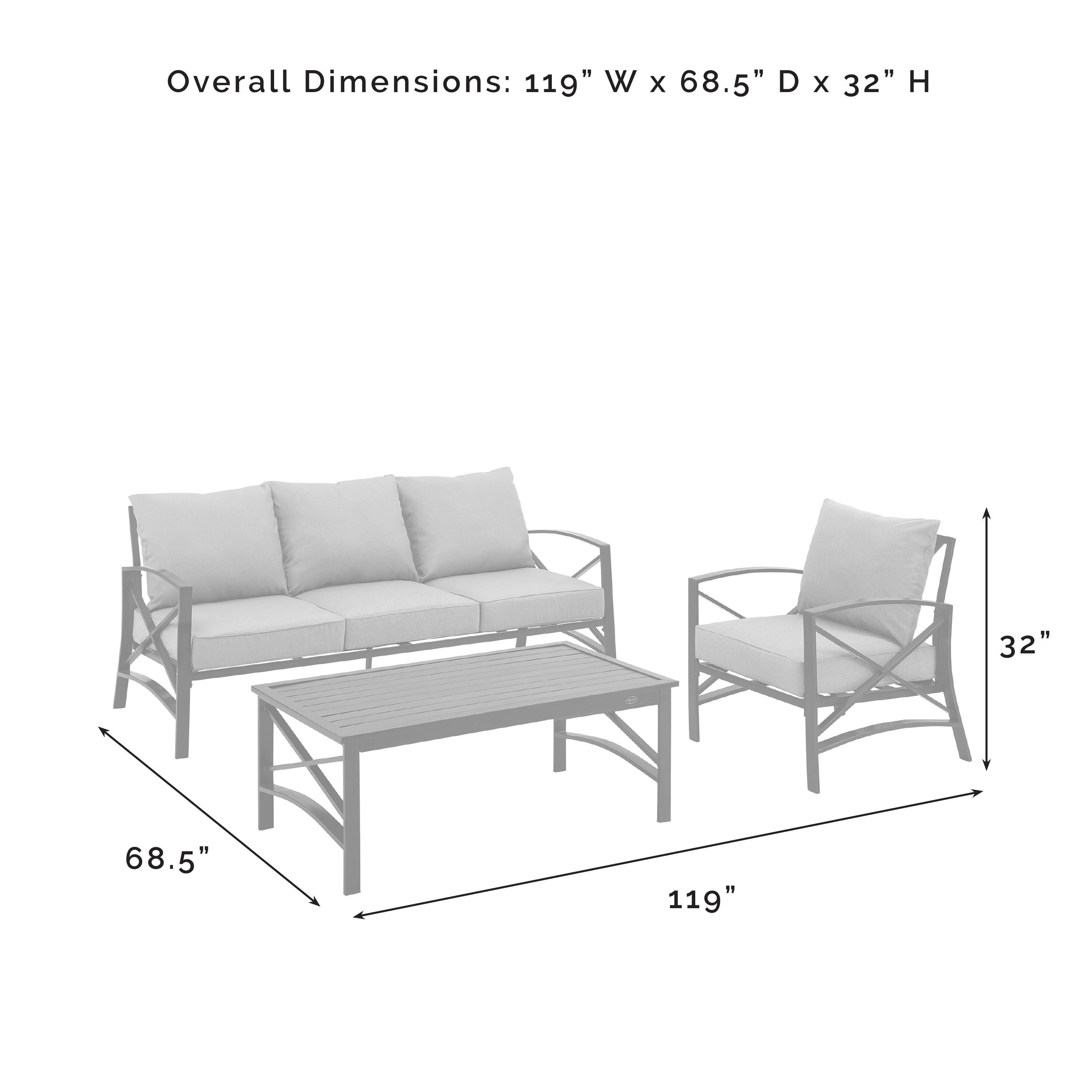 Kaplan Outdoor Sofa with Coffee Table and 1 Chair, Mist, large