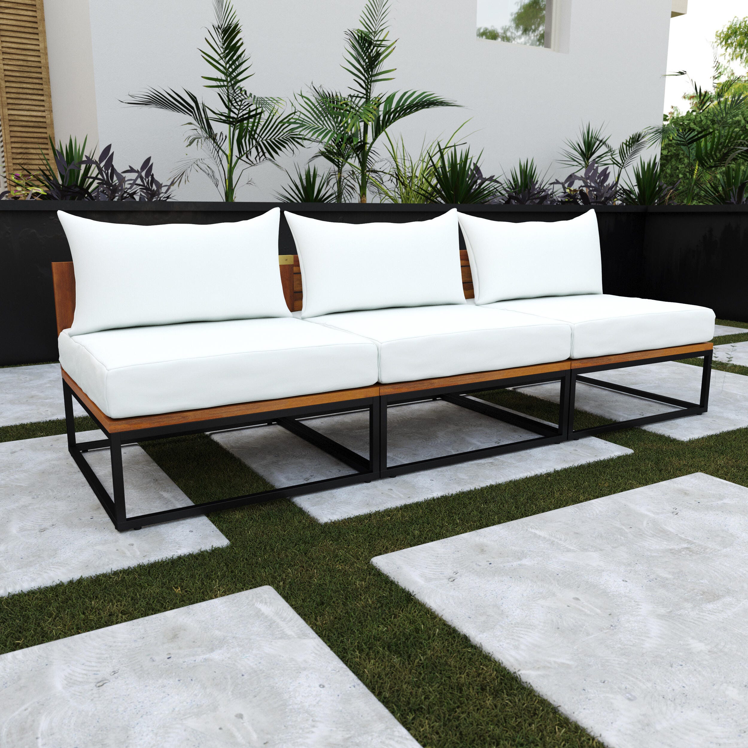 SEI Furniture Keller Modular Outdoor Sofa w/ Cushions, , large