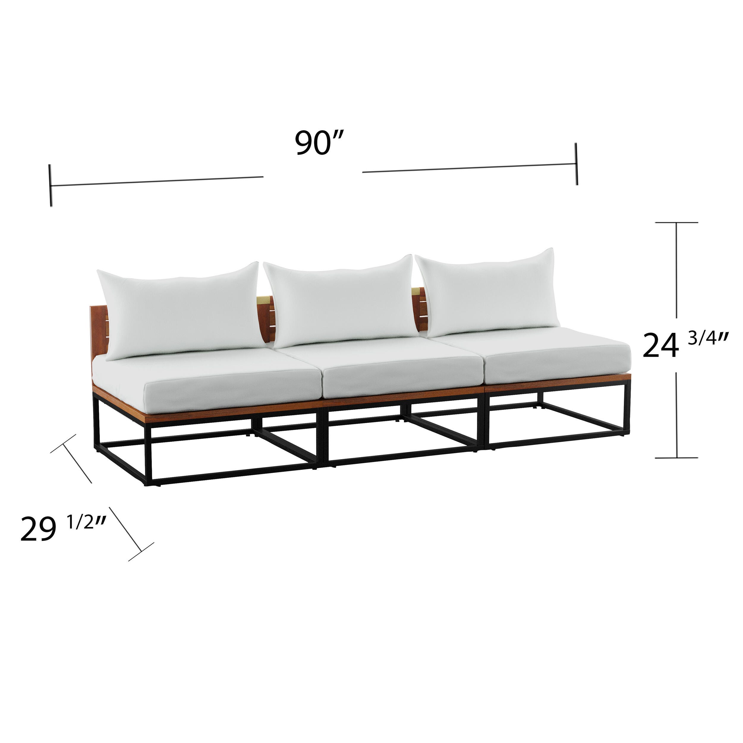 SEI Furniture Keller Modular Outdoor Sofa w/ Cushions, , large