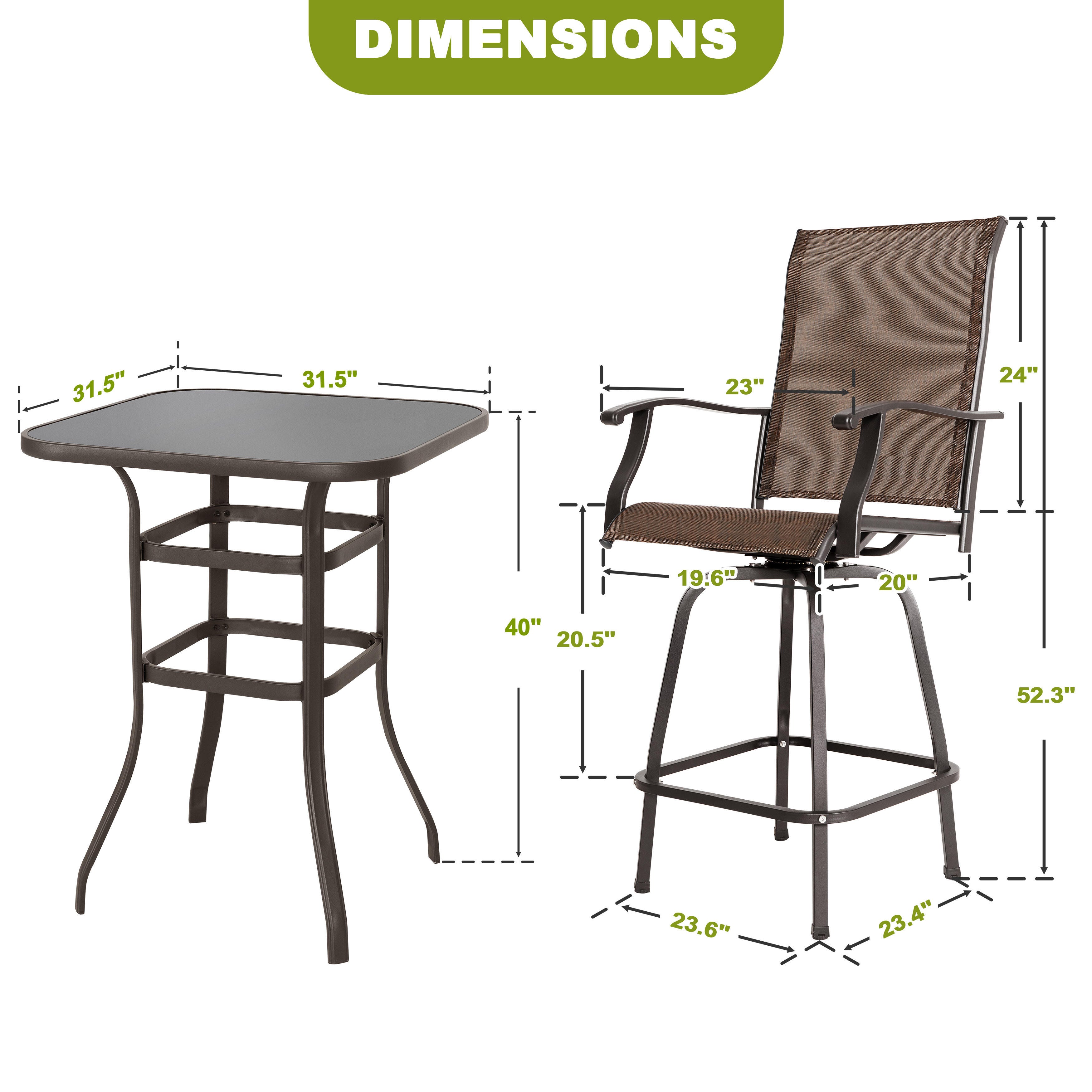 Nuu Garden Outdoor Bar Table and 4 Bar Stools, , large