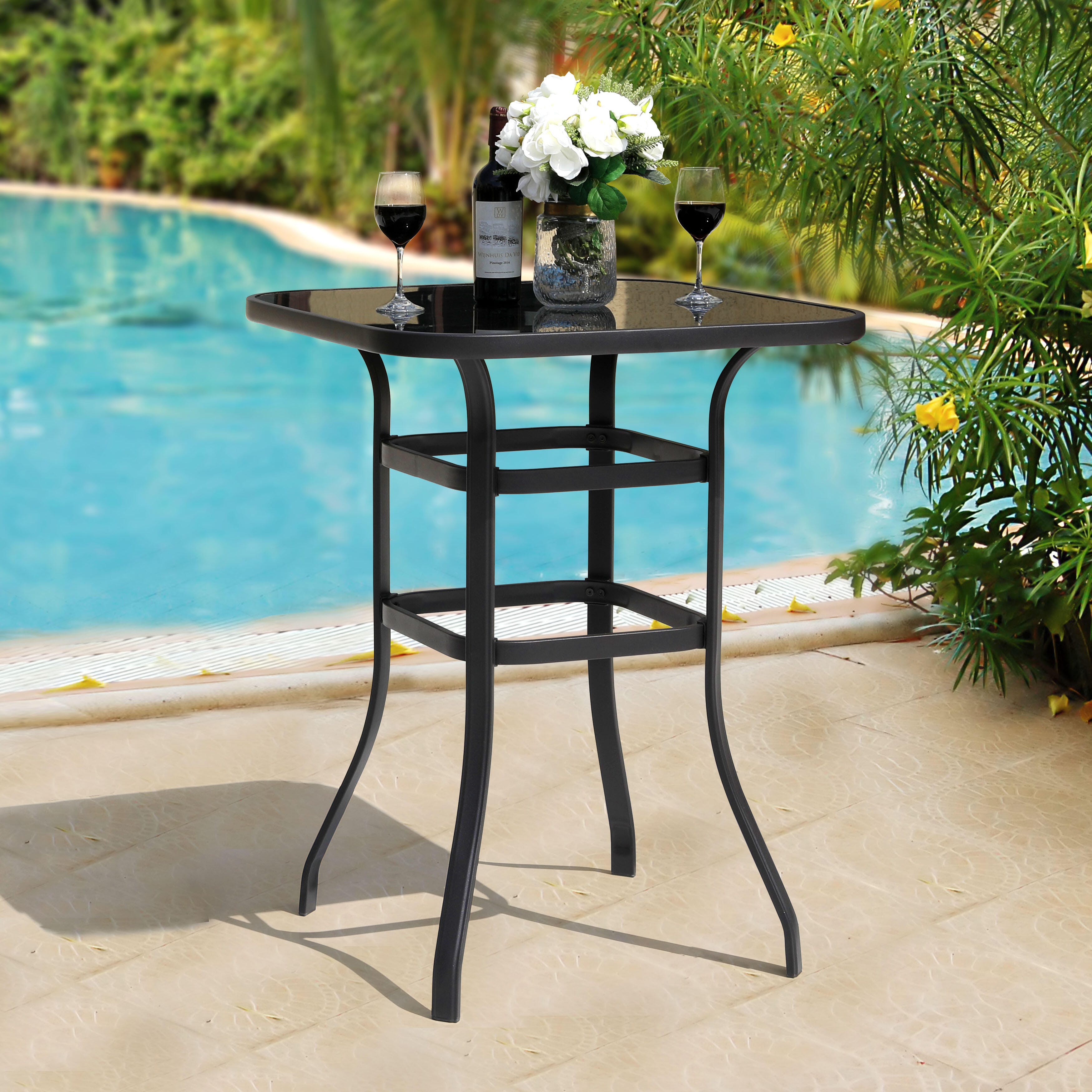 Nuu Garden Outdoor Bar Table and 4 Bar Stools, , large