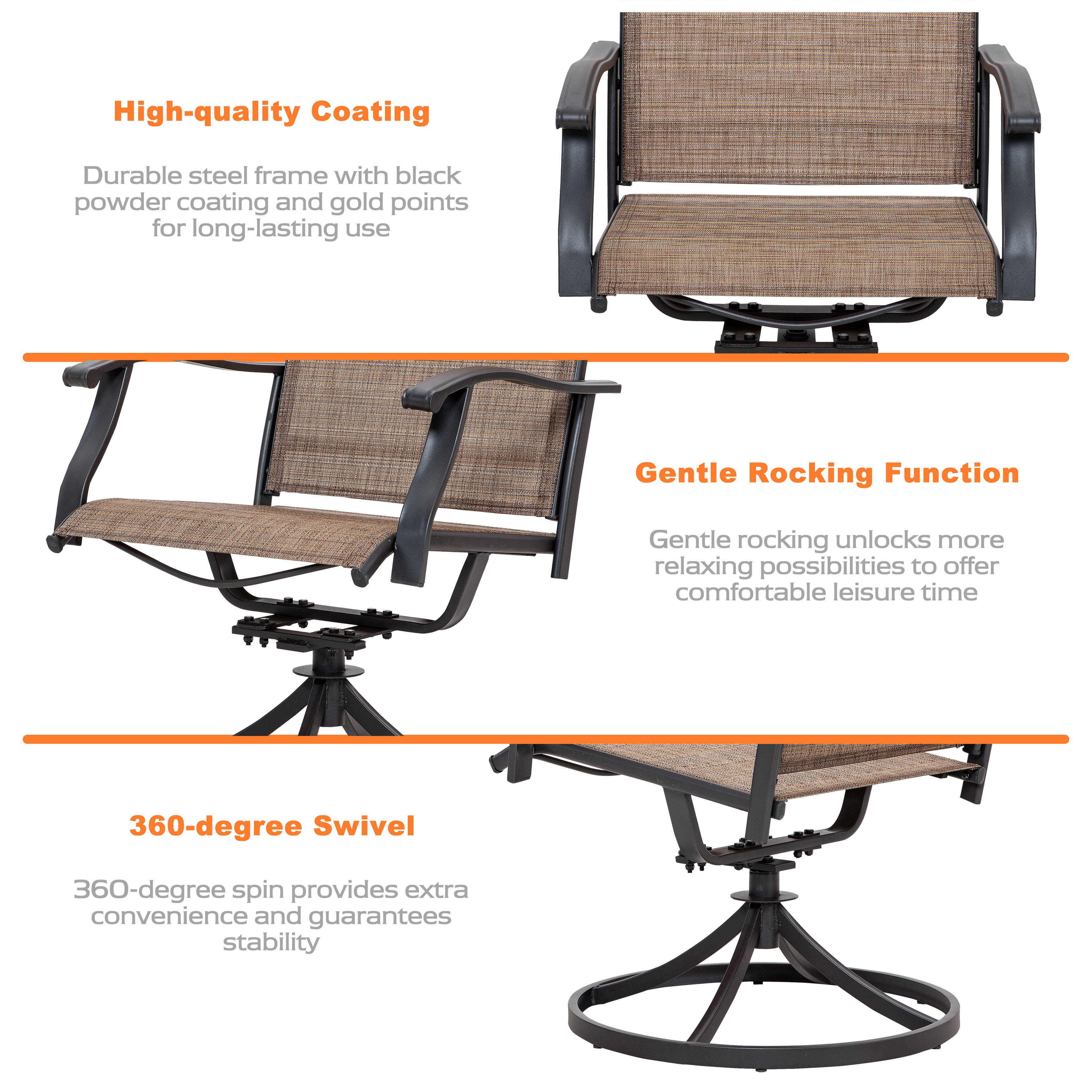 Nuu Garden Outdoor Dining Table and 6 Swivel Chairs, , large