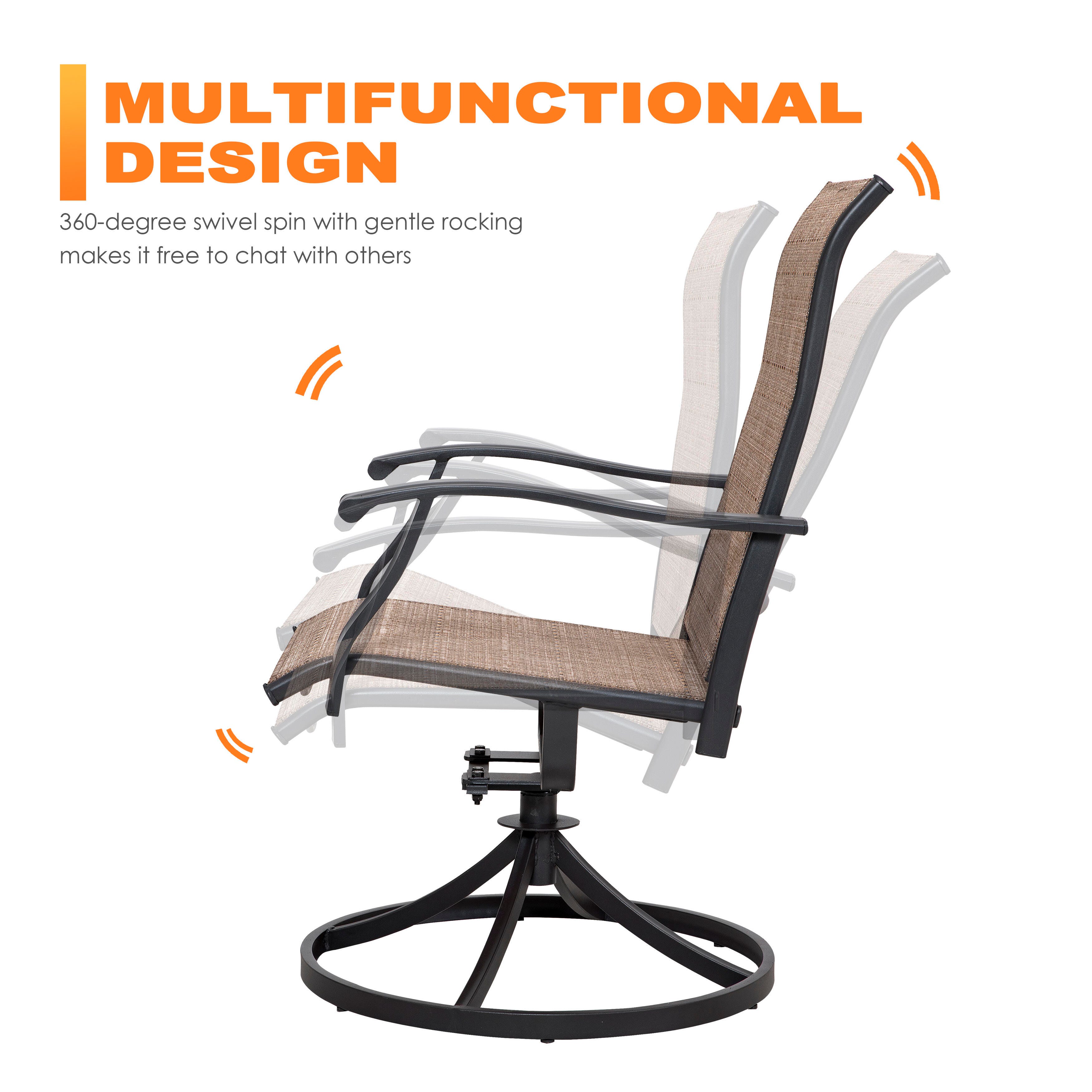 Nuu Garden Outdoor Dining Table and 6 Swivel Chairs, , large