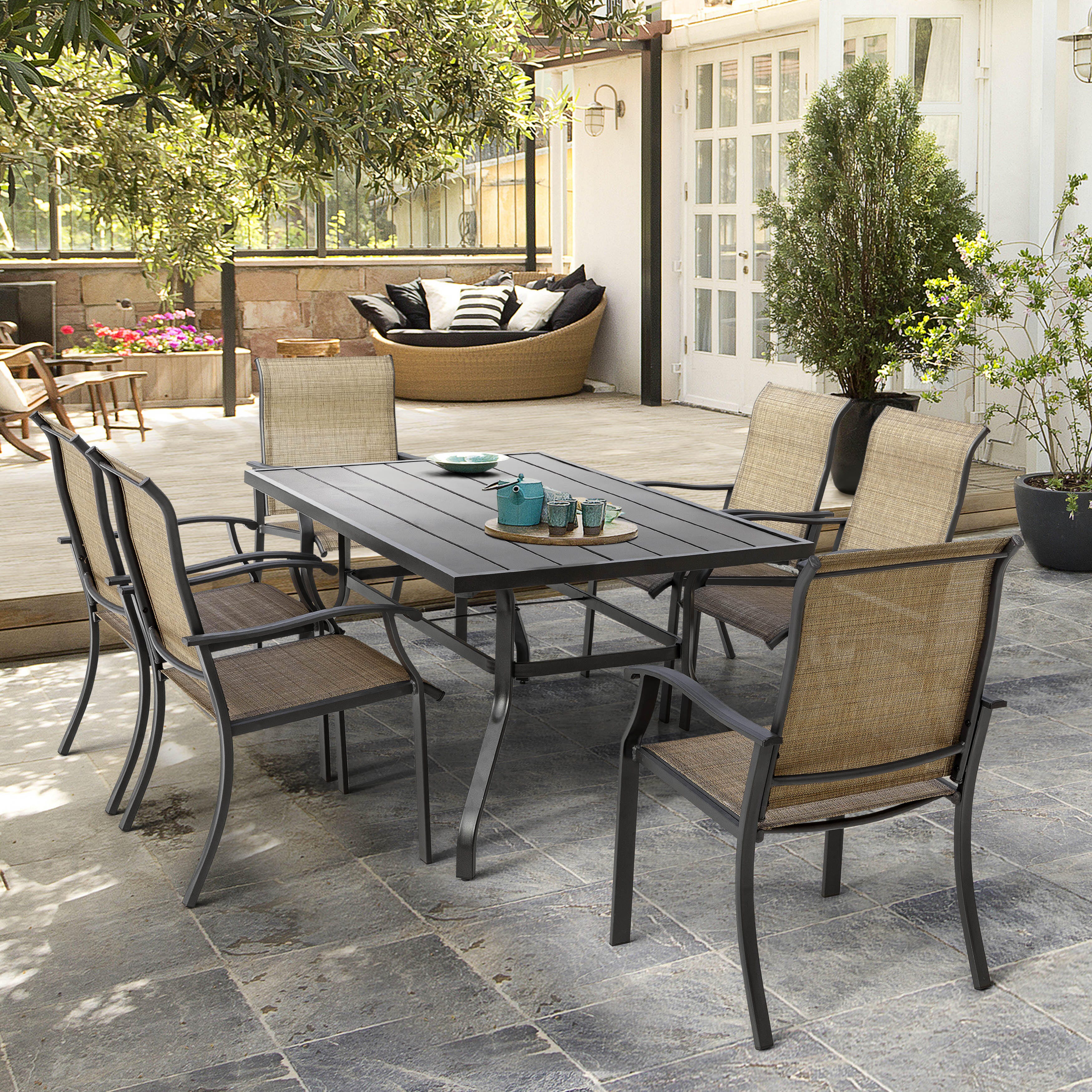 Nuu Garden Outdoor Dining Table and 6 Chairs, , large