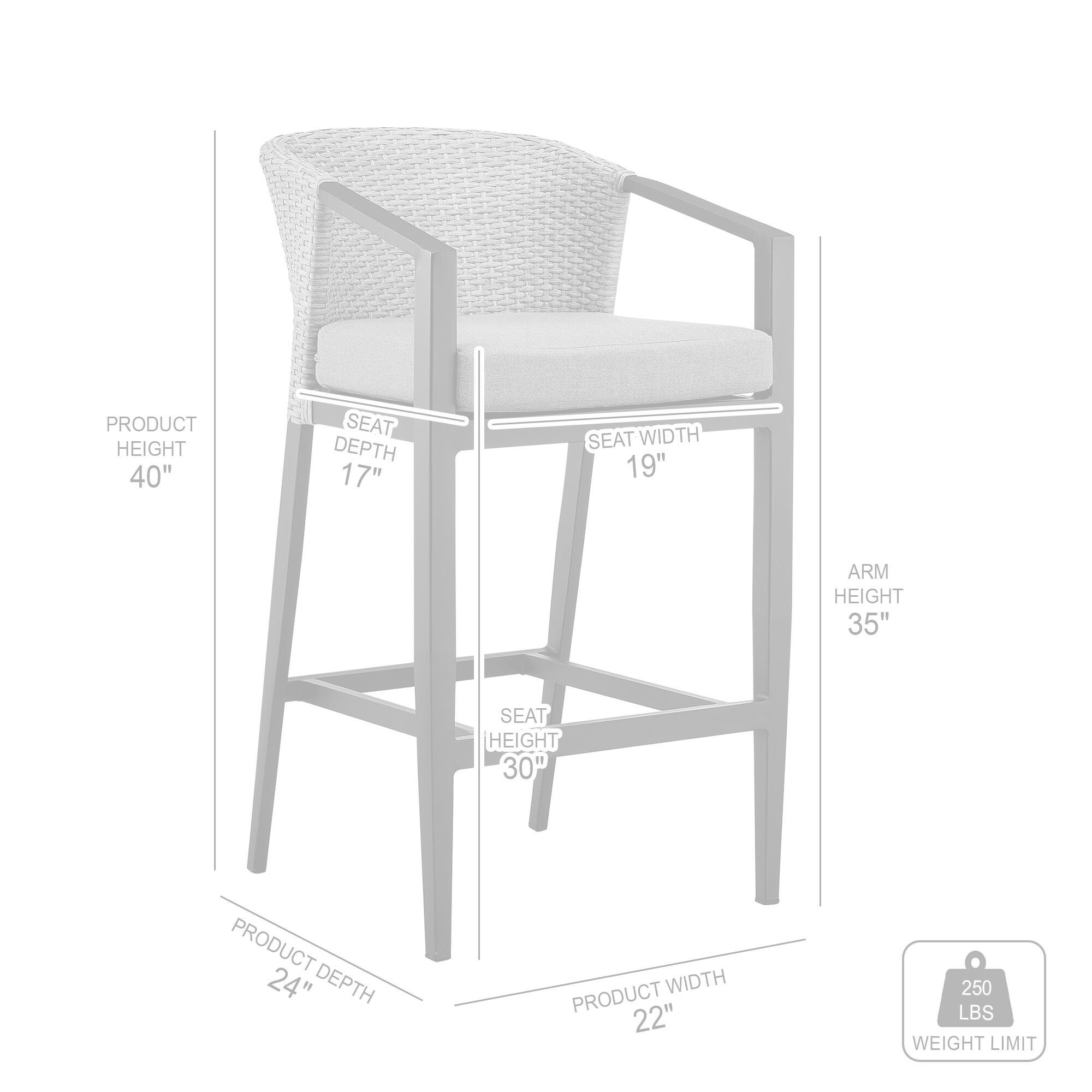 Palma Outdoor Patio Bar Table and 4 Bar Stools, , large