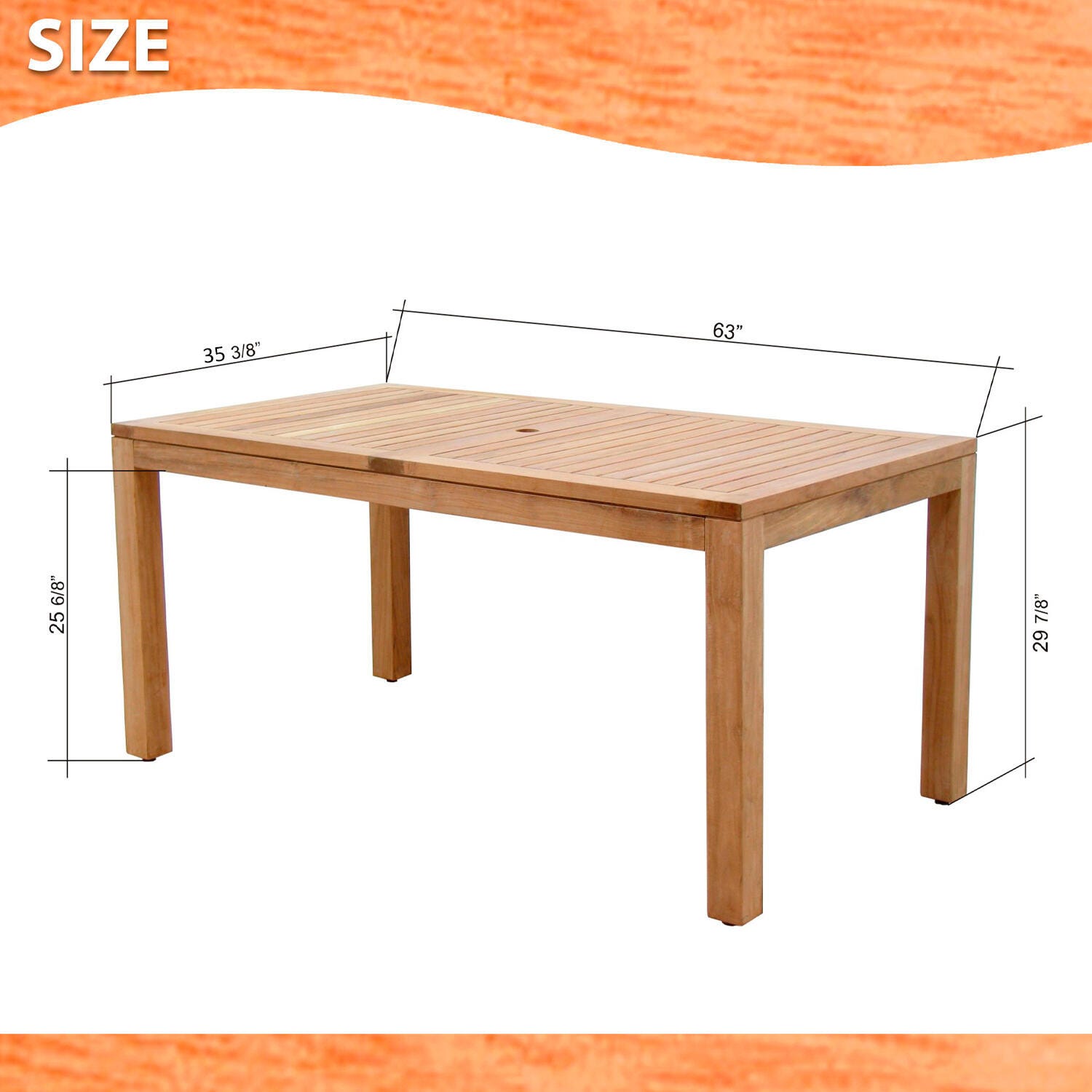 Guam Rectangular Teak Table, , swatch