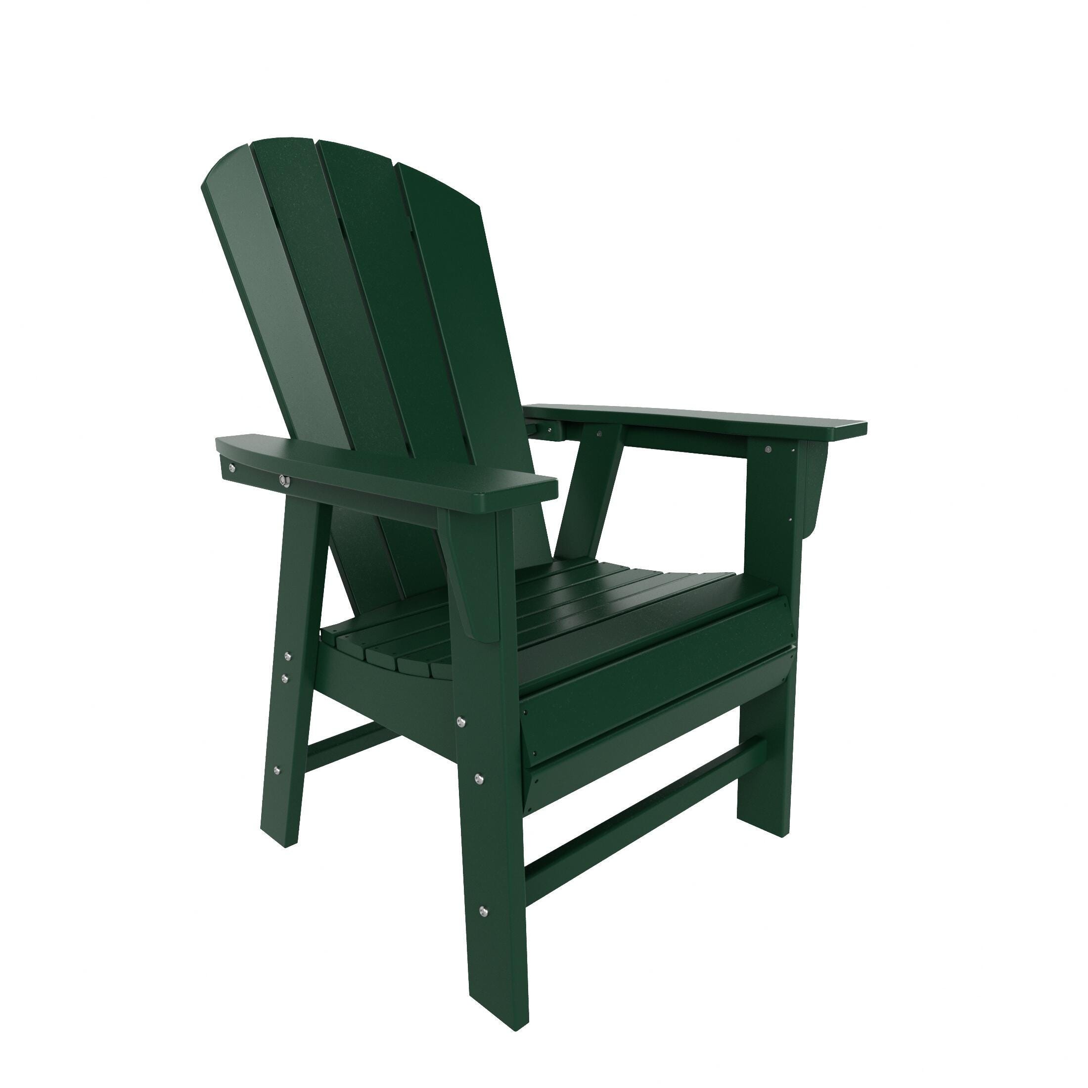 Laguna Outdoor Adirondack Round Table and 4 Chairs, Dark Green, large
