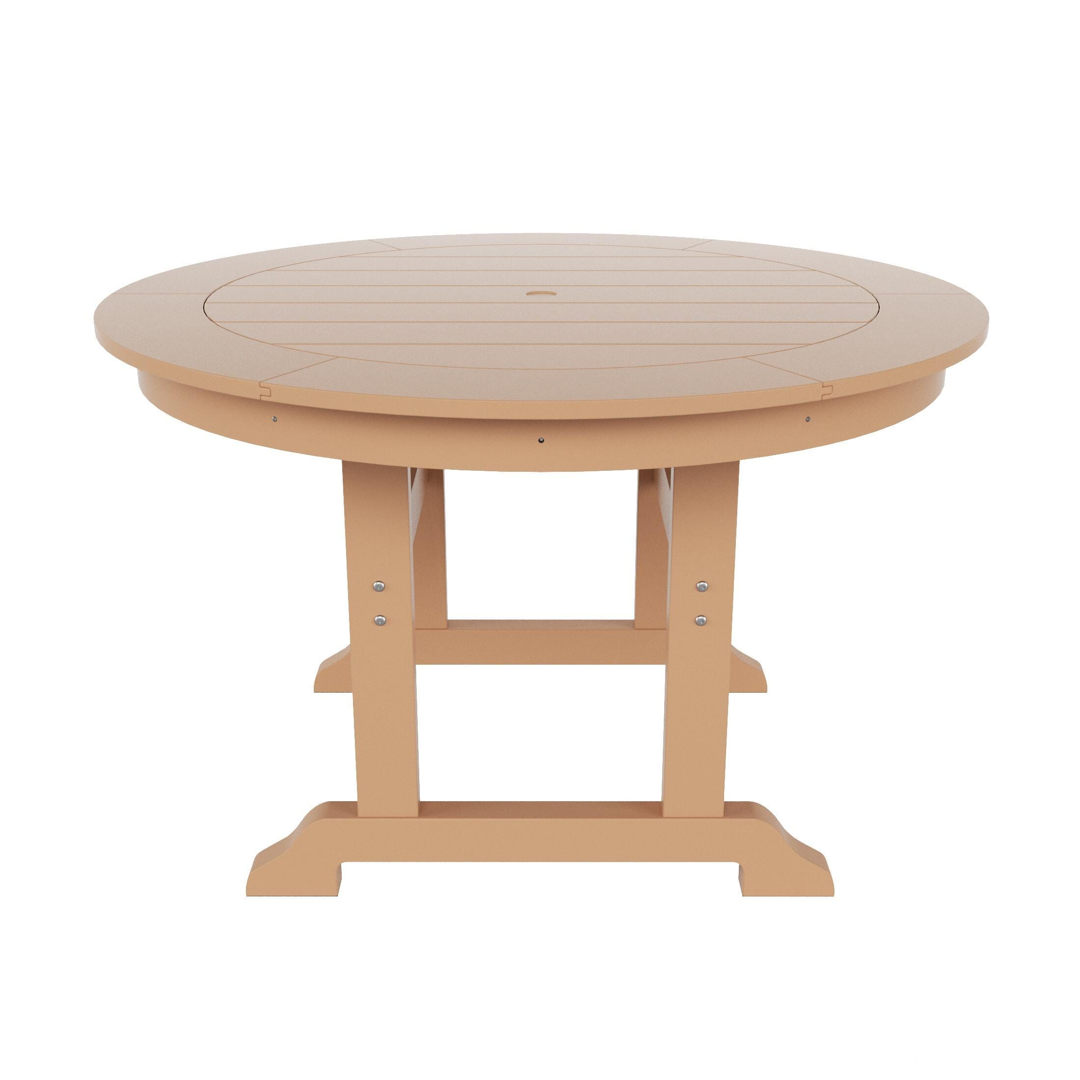 Laguna Outdoor Adirondack Round Table and 4 Chairs, Teak, large