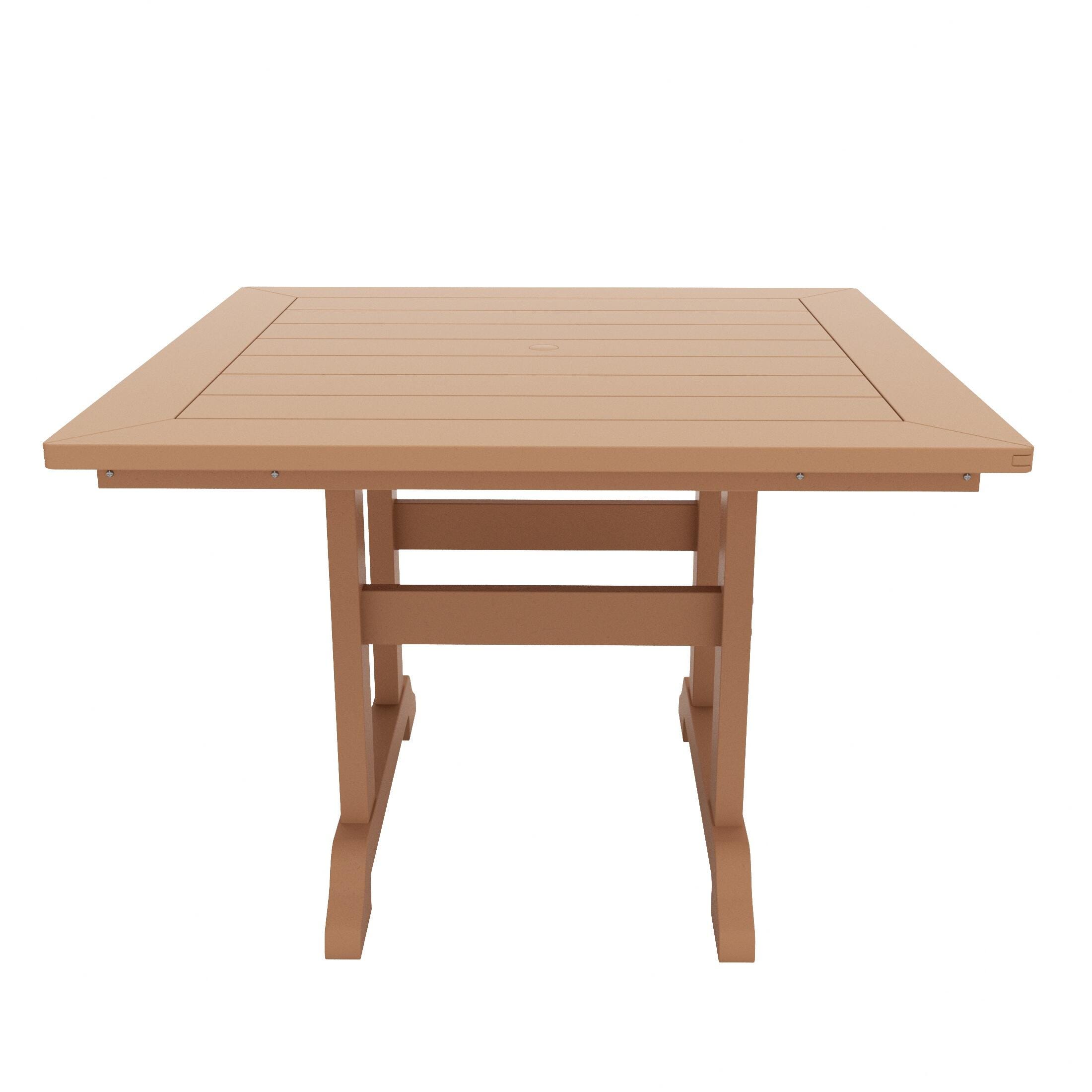 Laguna Outdoor Adirondack Sqaure Table and 4 Chairs, Teak, large